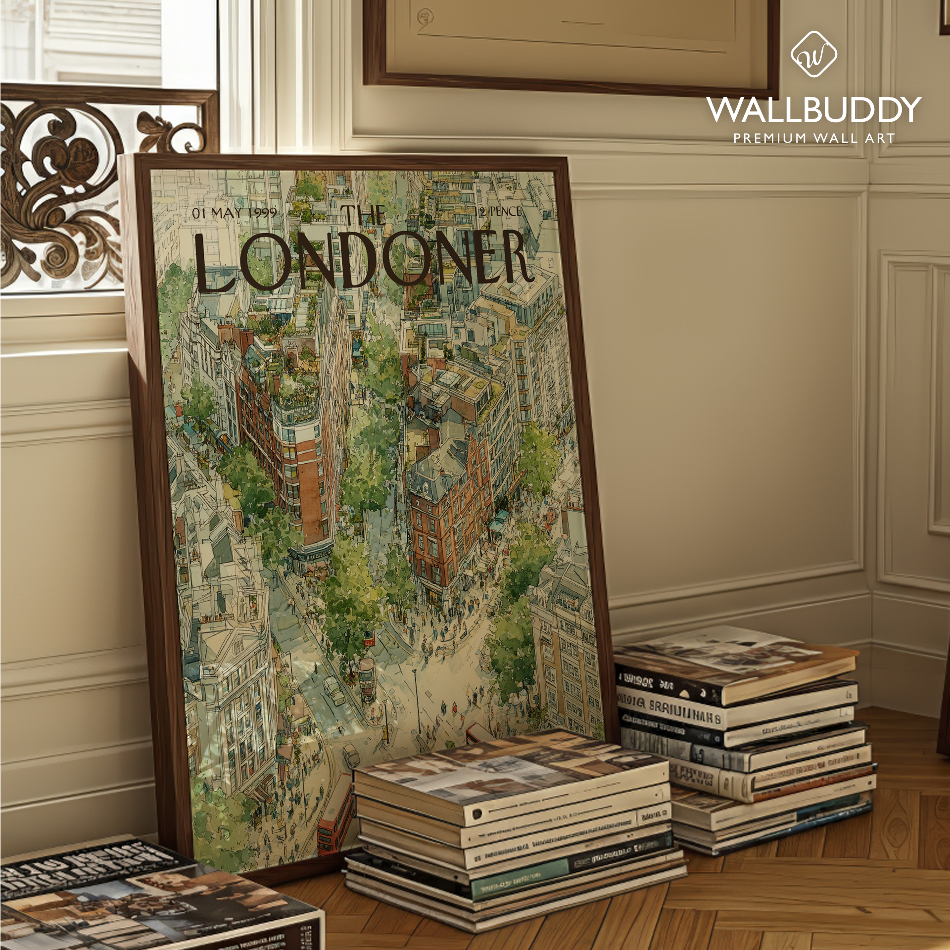 The Londoner Poster: London City Street Illustration | Travel Wall Art Decor