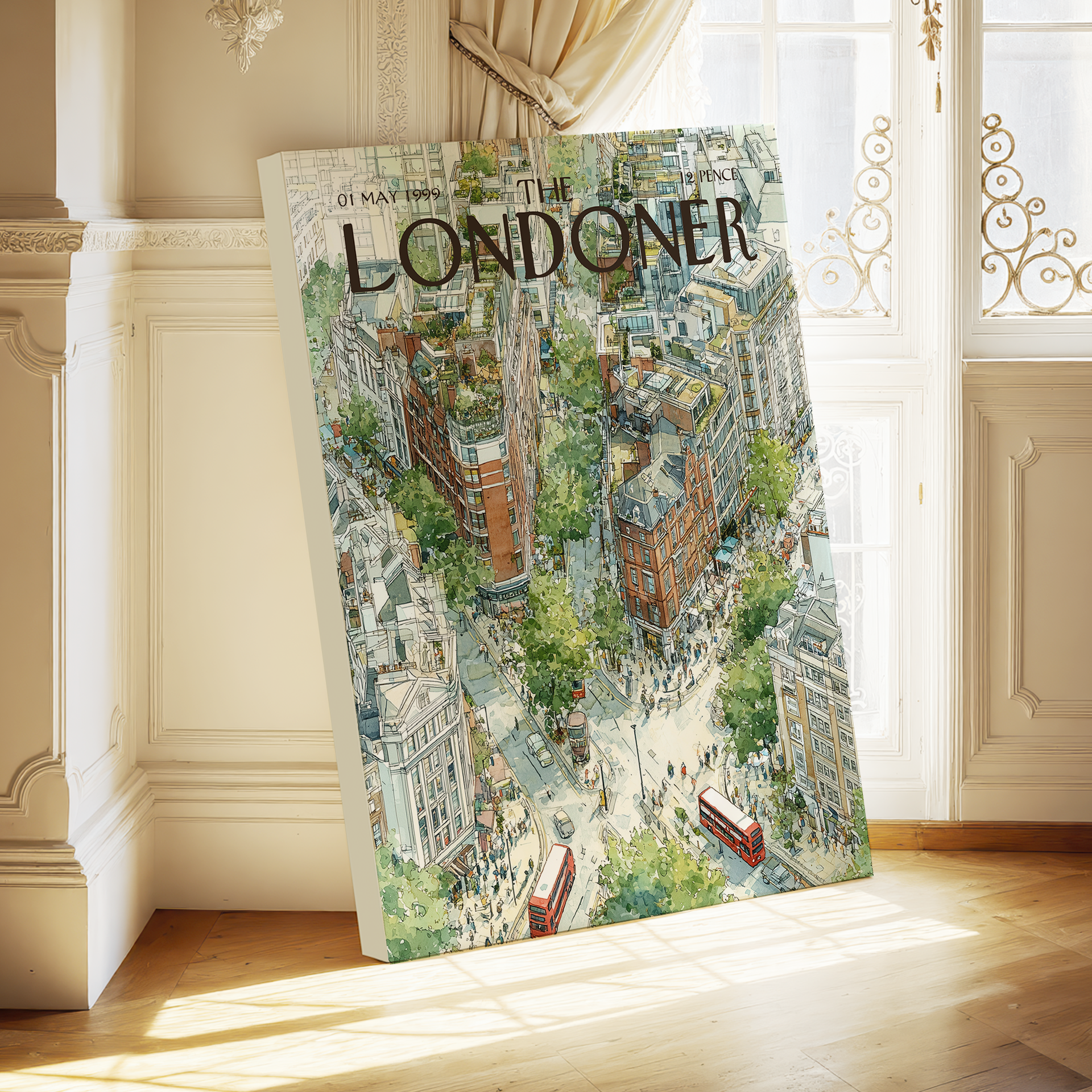 The Londoner Poster: London City Street Illustration | Travel Wall Art Decor