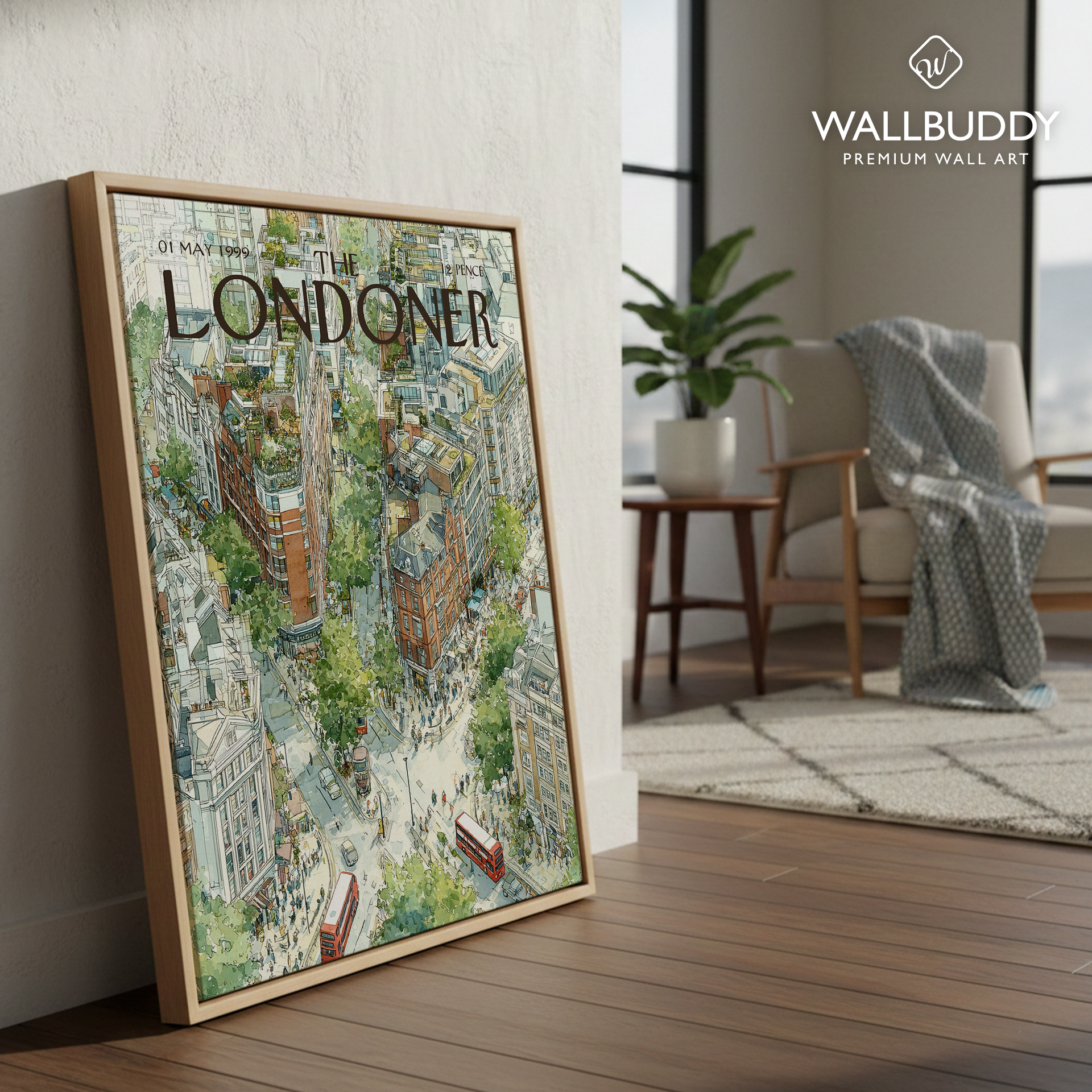 The Londoner Poster: London City Street Illustration | Travel Wall Art Decor