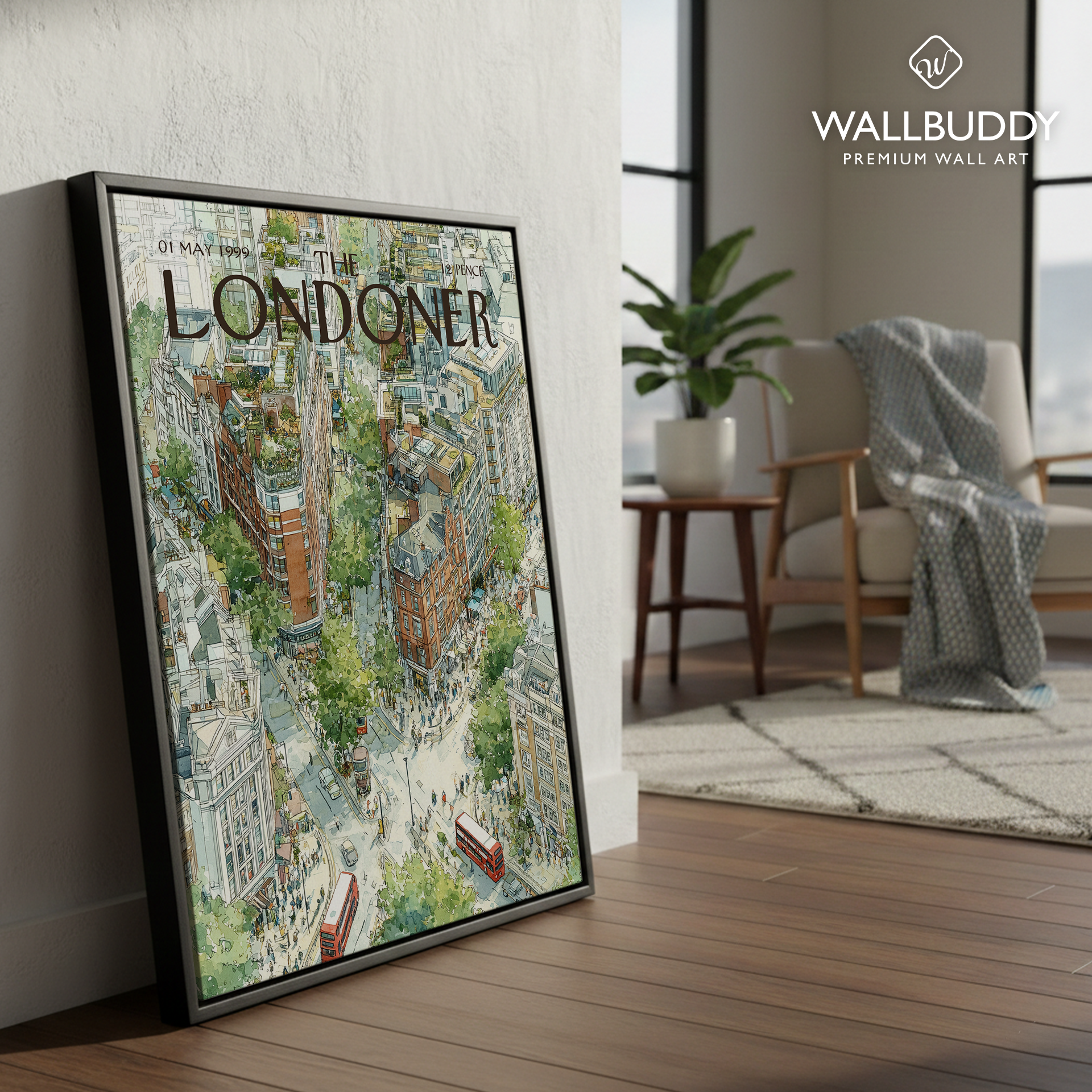 The Londoner Poster: London City Street Illustration | Travel Wall Art Decor