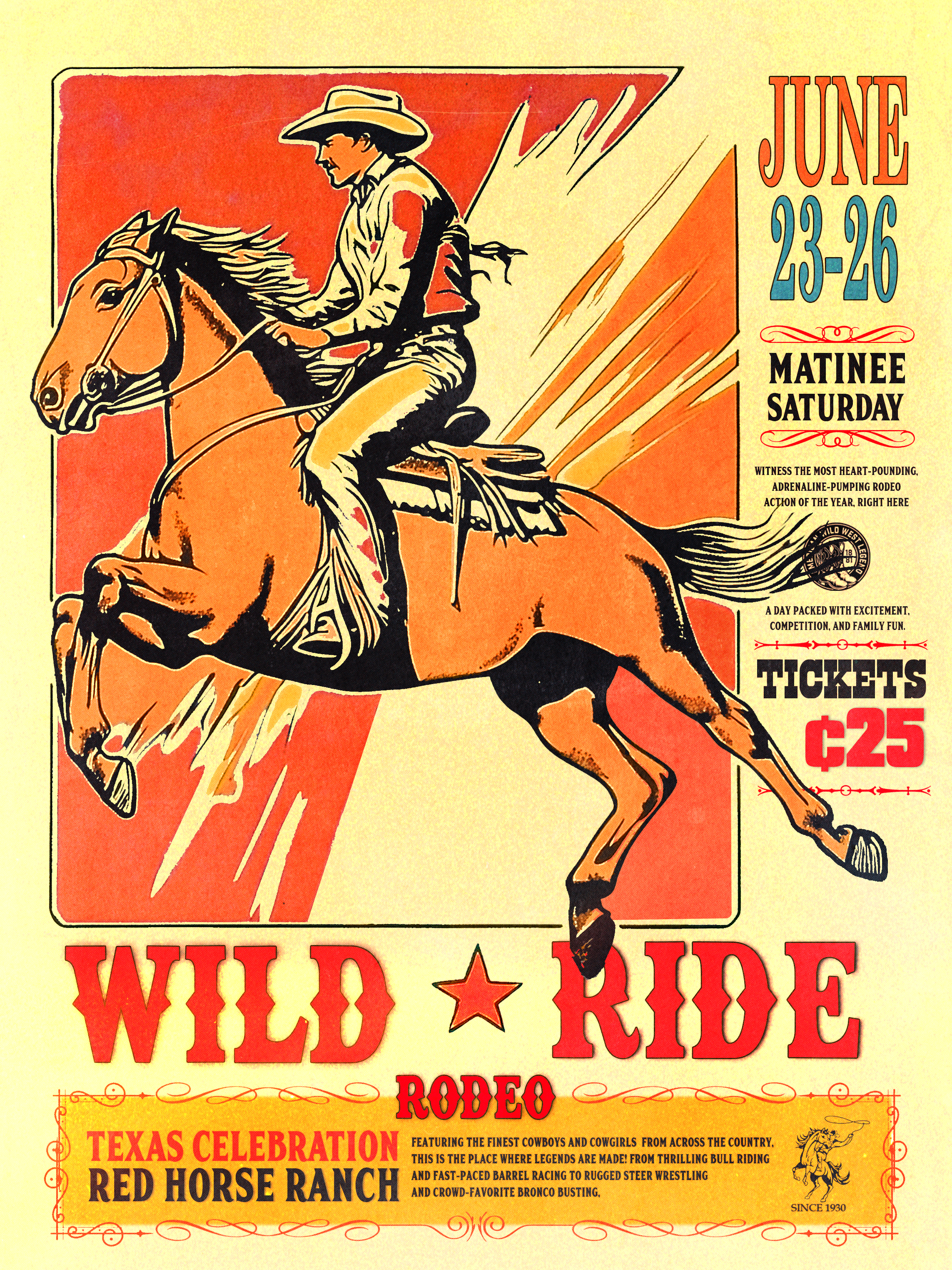 Wilder Rodeo-Druck