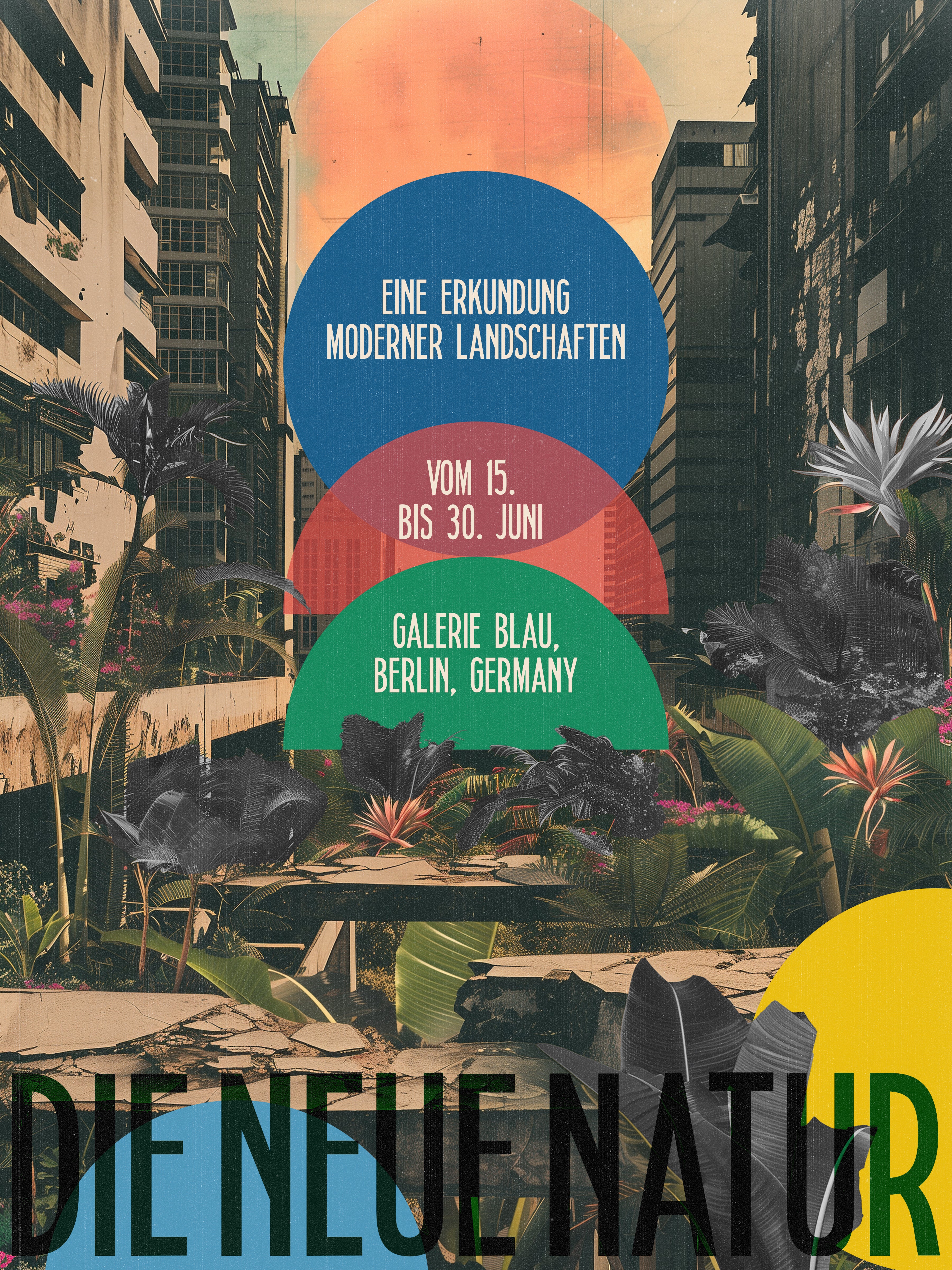 Futuristic Urban Nature Collage Art Print