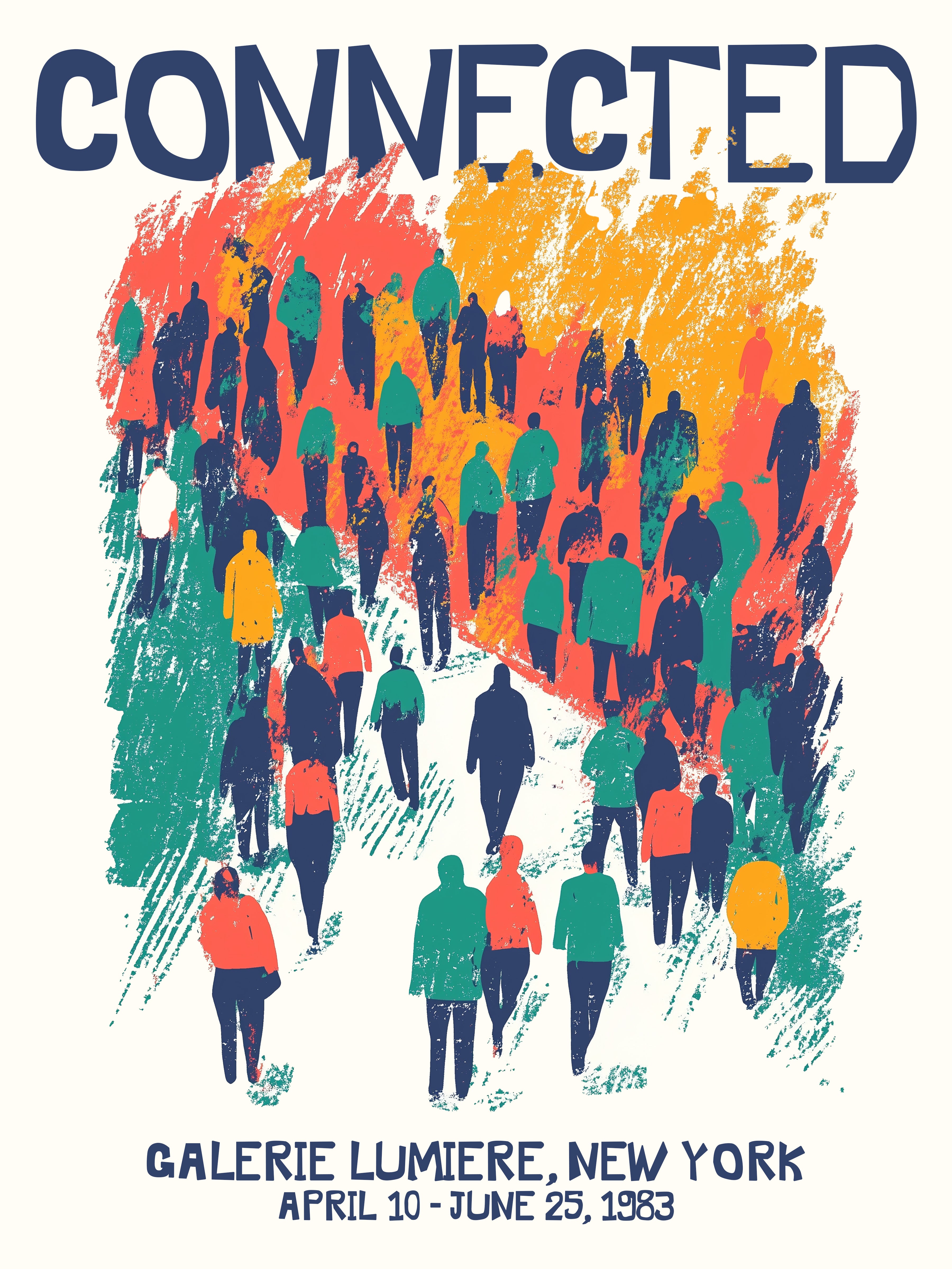 Connected Abstract Crowd Poster Print