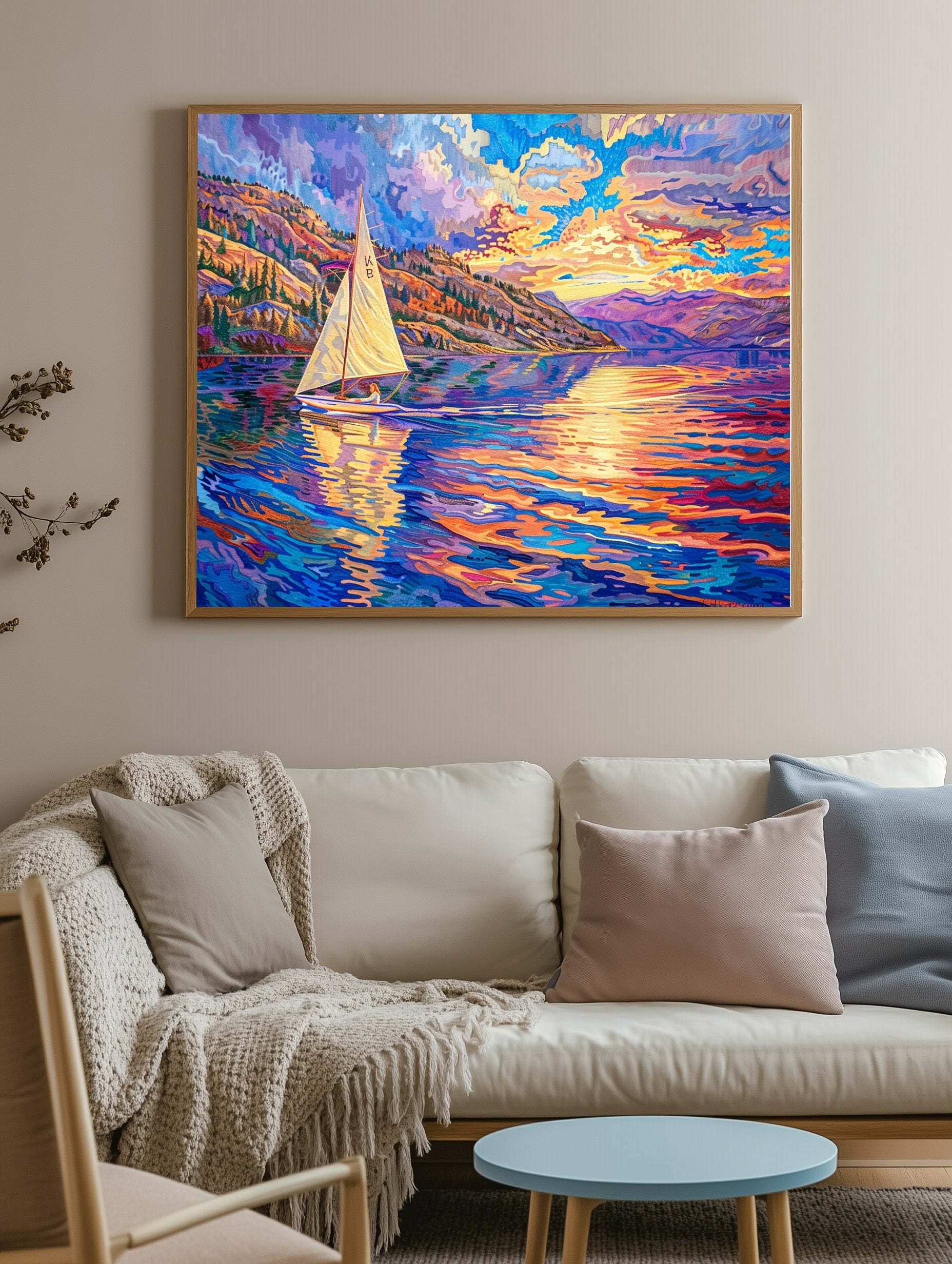 Sunset Sailboat Print