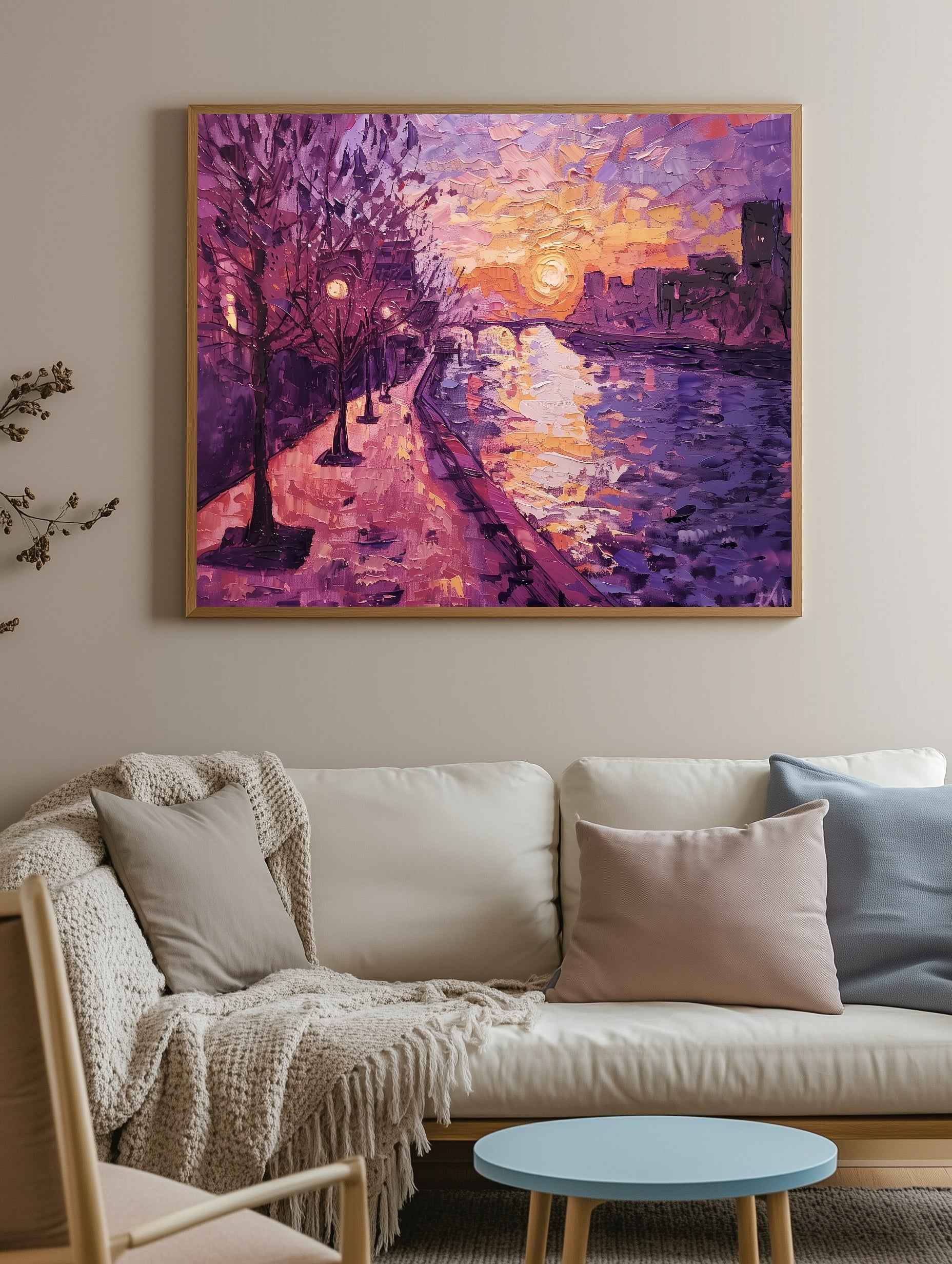 Sonnenuntergang Fluss Druck