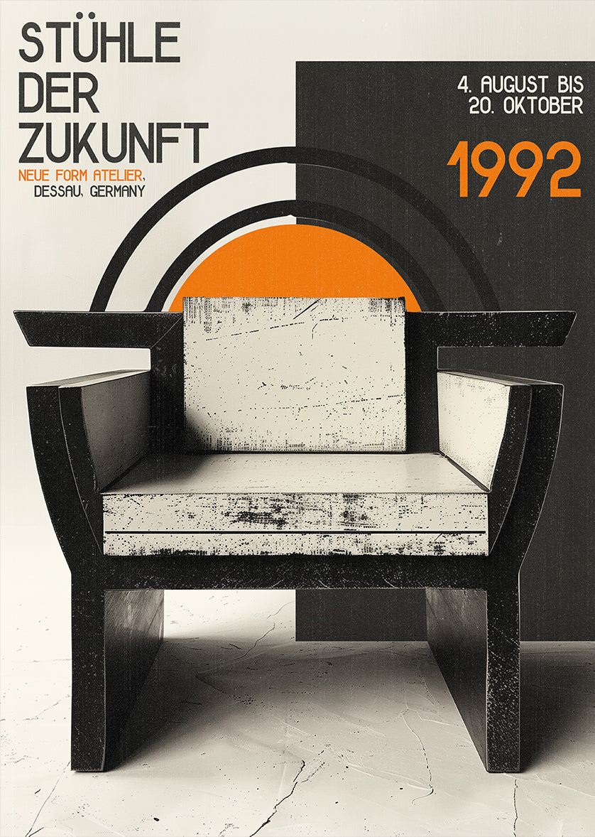 Bauhaus Futuristic Chair Design Art Print