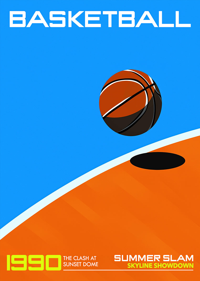 Minimalist Basketball Court Action Sports Print