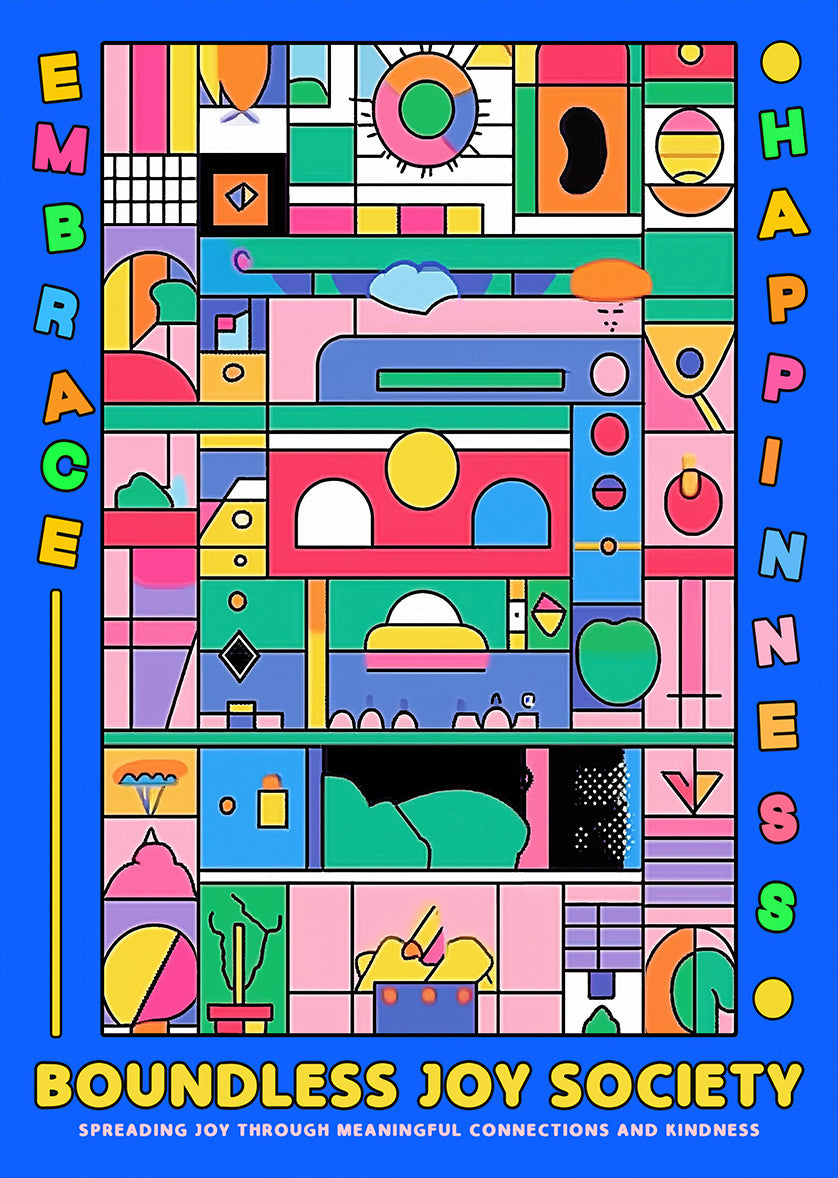 Colorful Abstract Joyful Geometric Art Print