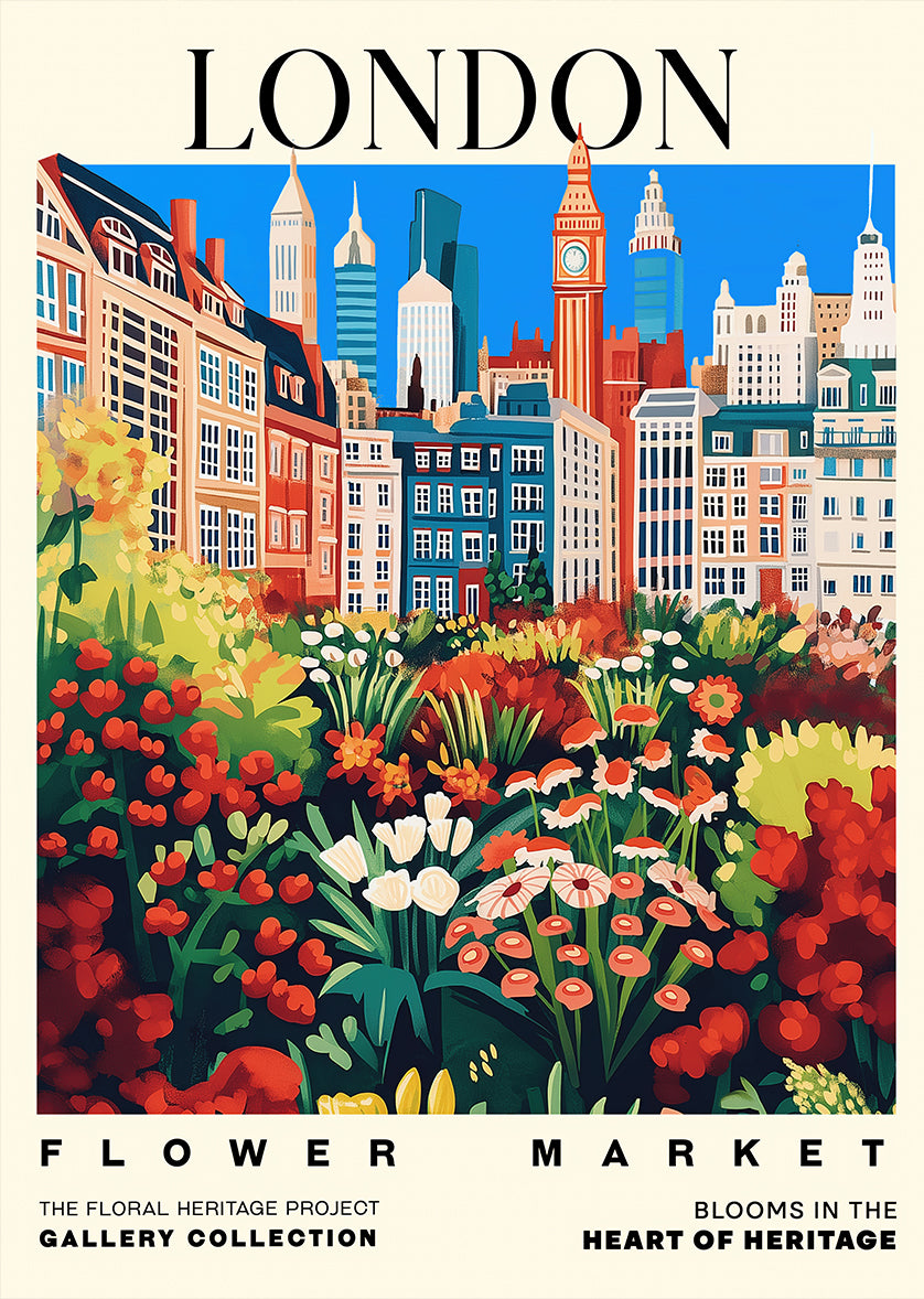 London Flower Market Heritage Art Print