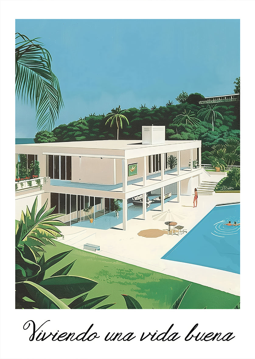 Modern Luxury Tropical Villa Living Print
