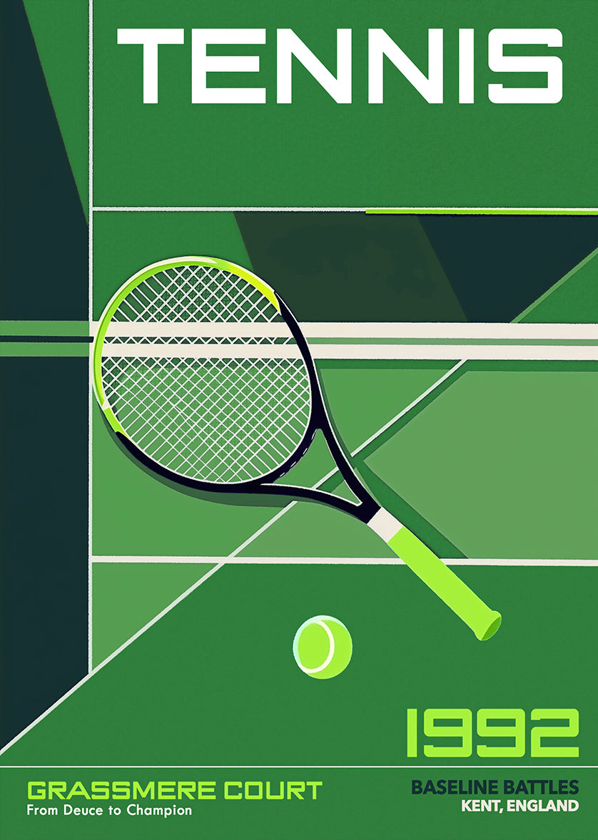 Modern Tennis Court Minimalist Sports Print