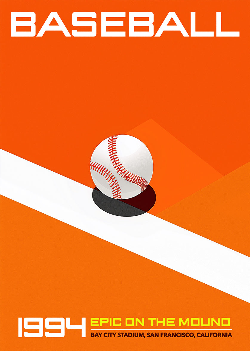 Modern Baseball Minimalist Sports Poster Print