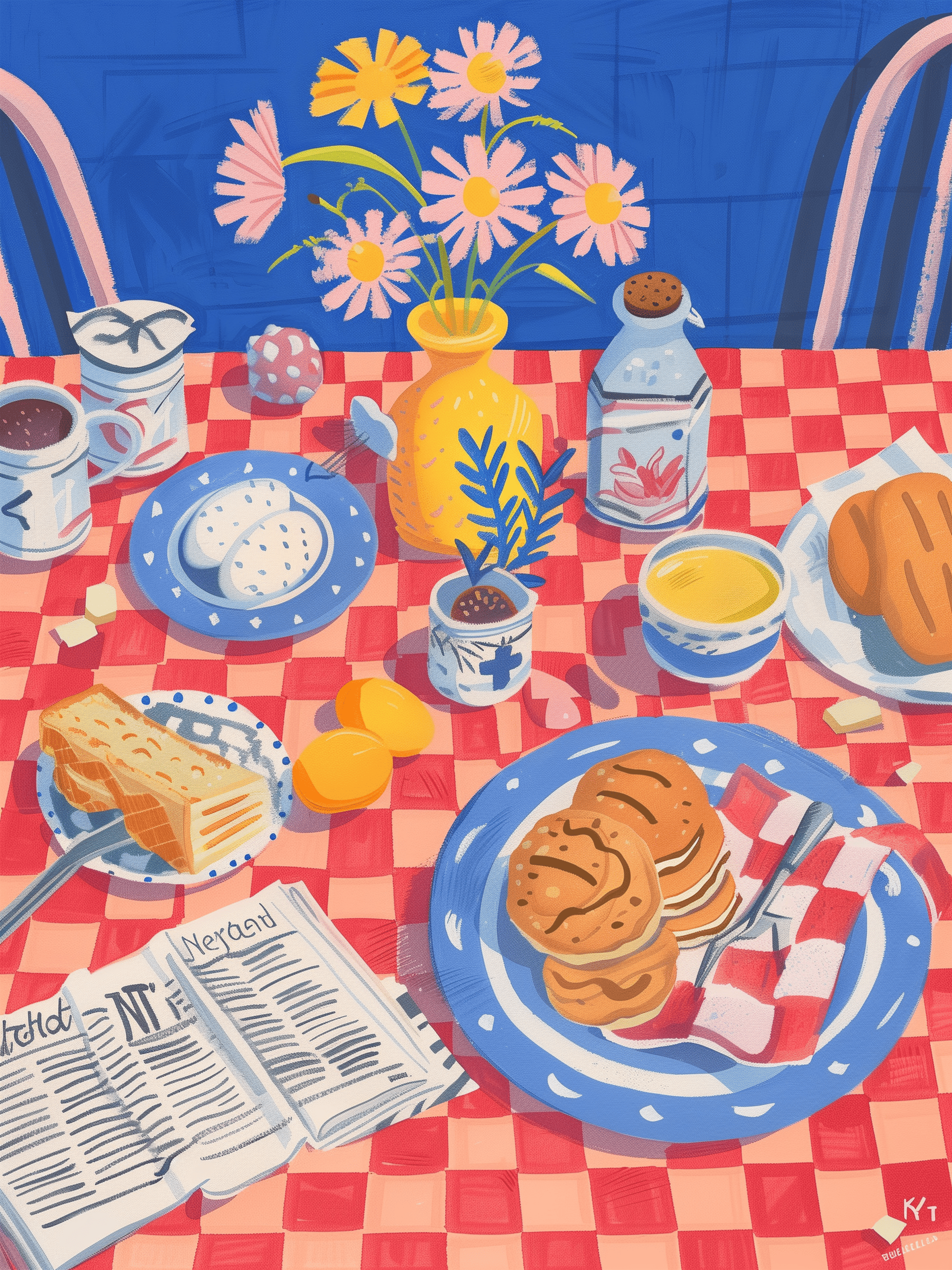 Impression de table pour le petit-déjeuner