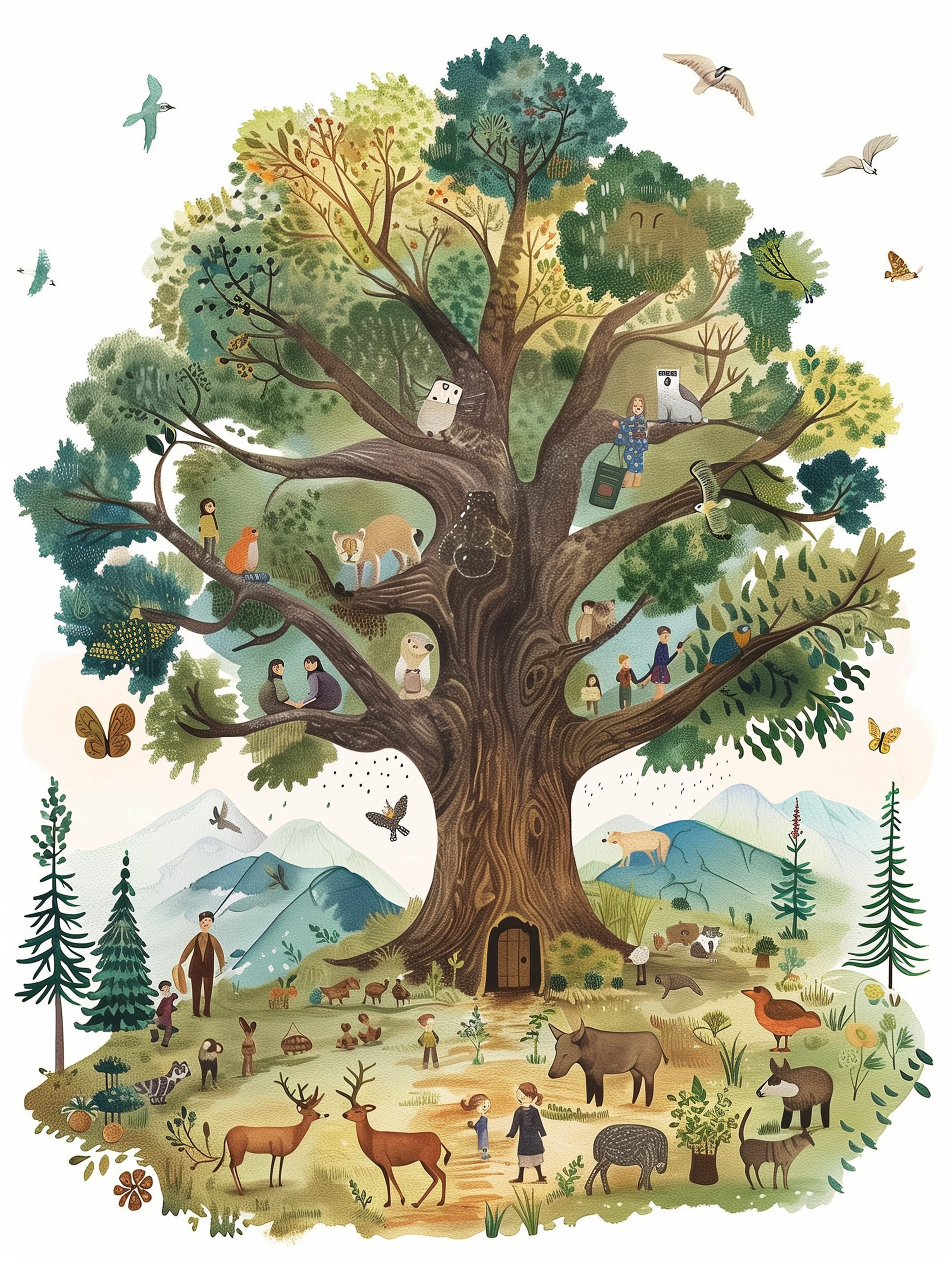 Impression d'arbre de forêt