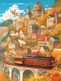 Impression du village d'automne