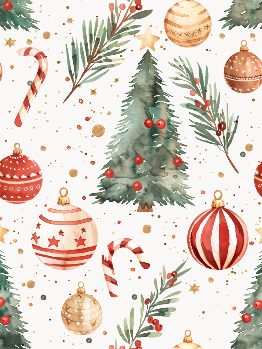 Imprimé à motifs de Noël vibrants