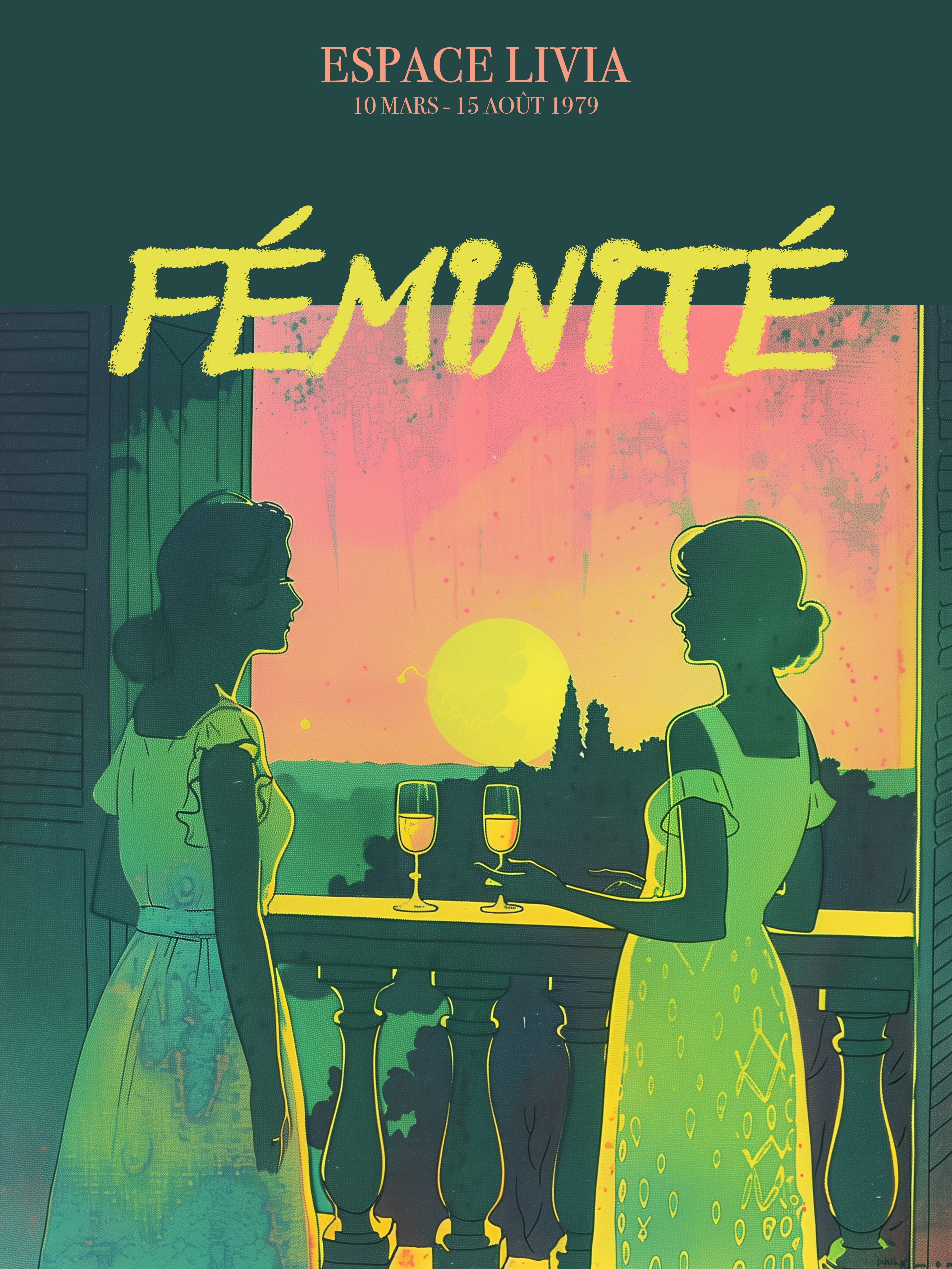 Féminité Elegant Vintage Balcony Sunset Art Print