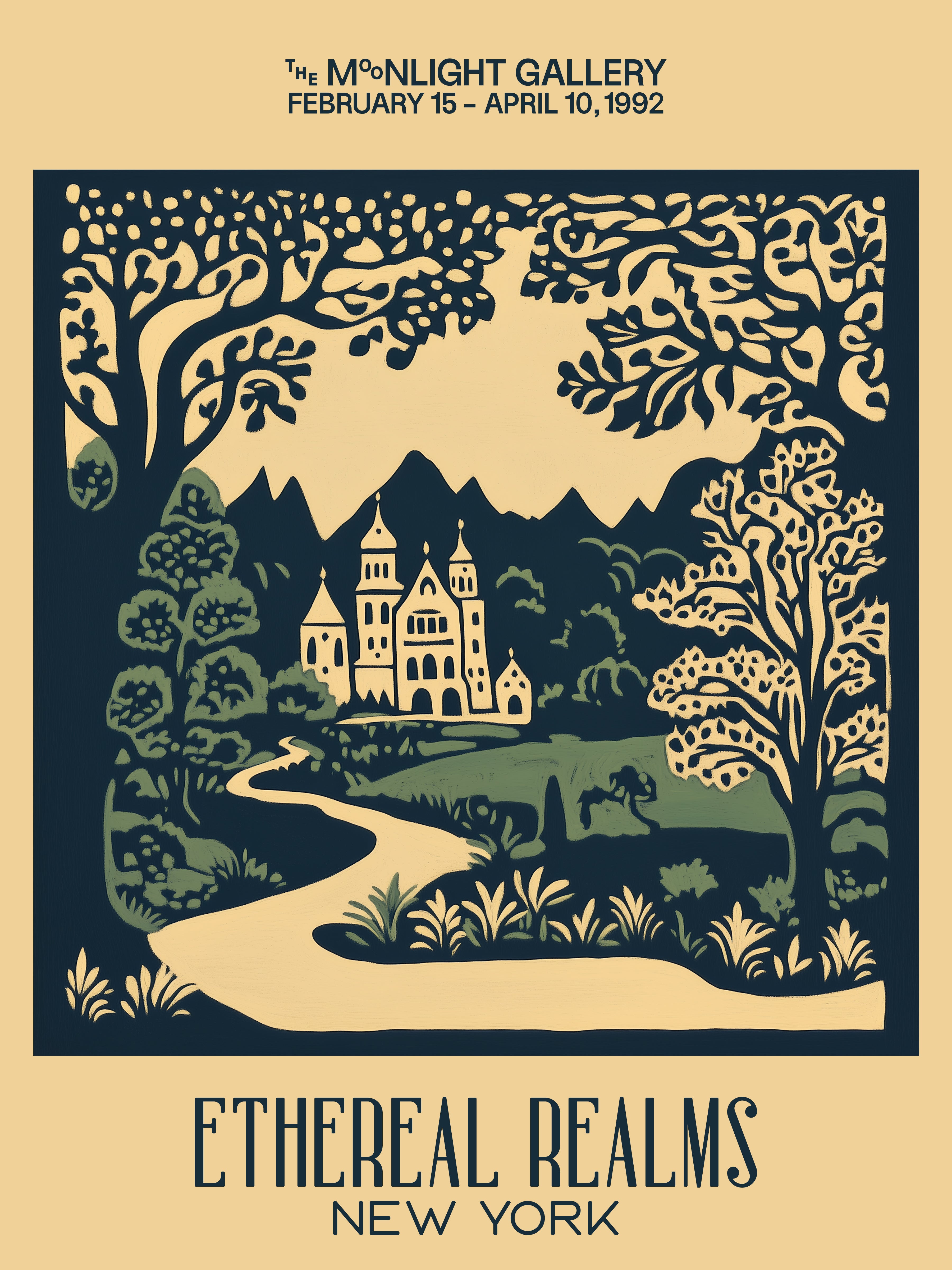Ethereal Castle Fantasy Landscape Art Print