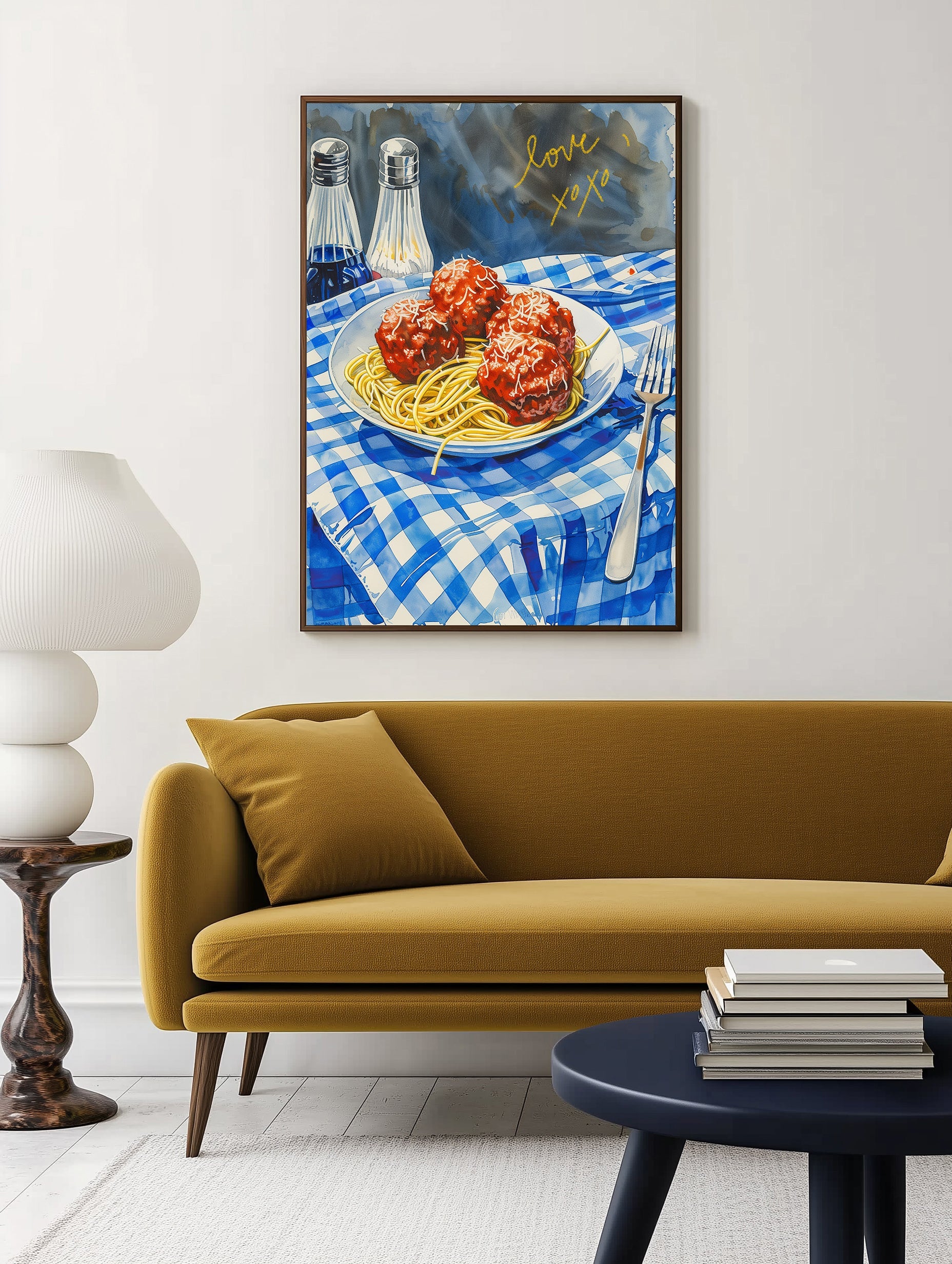 Spaghetti Gericht Druck