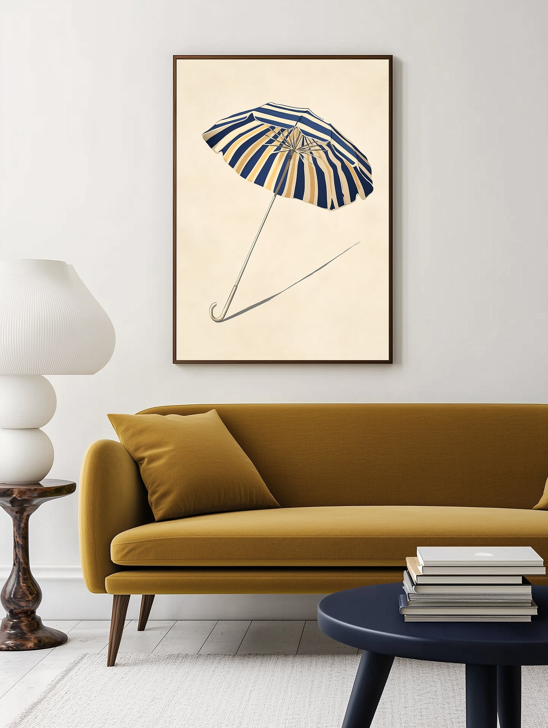 Parapluie à imprimé rayé