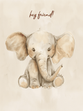 Impression d'un câlin d'éléphant