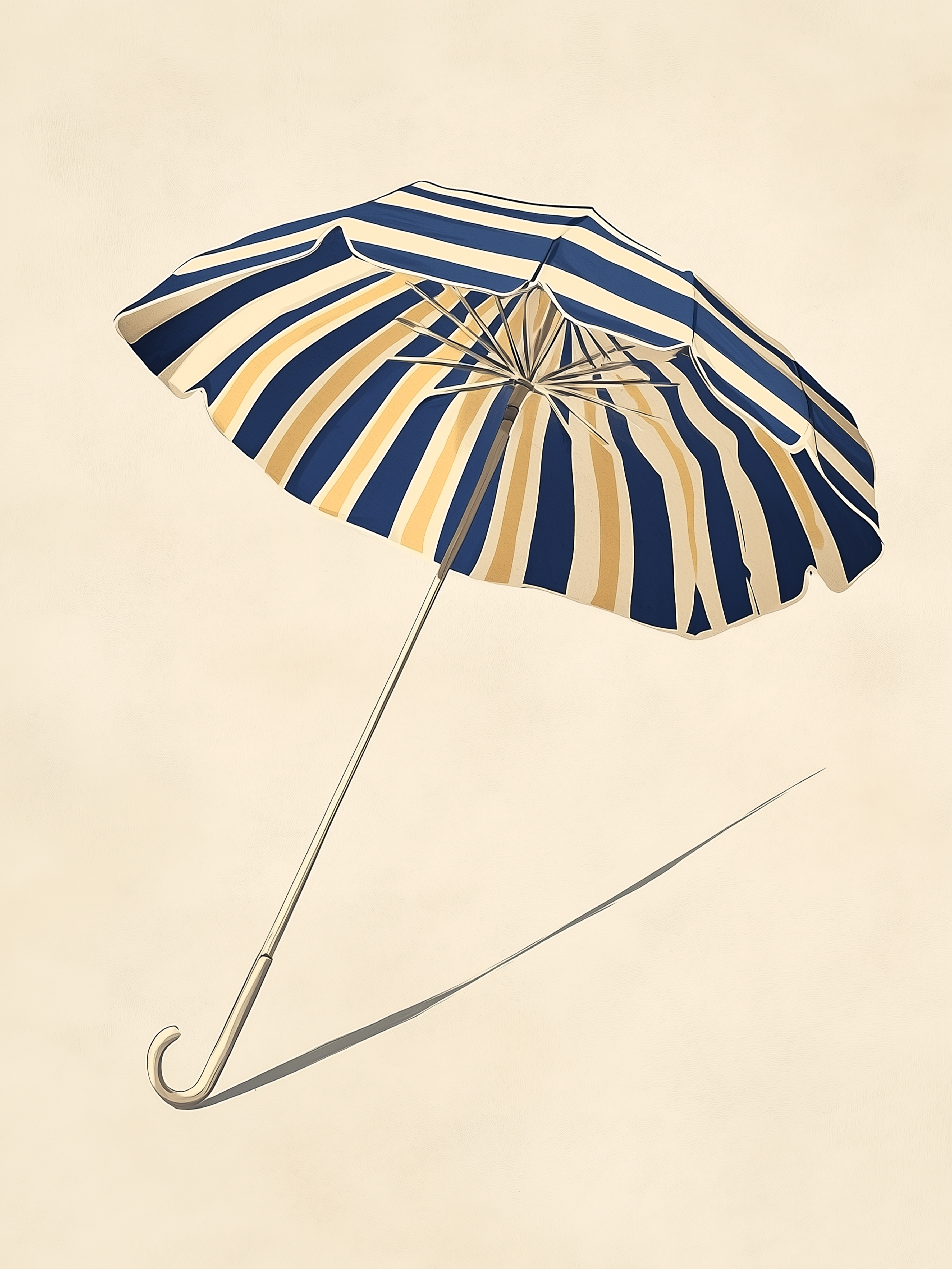 Parapluie à imprimé rayé