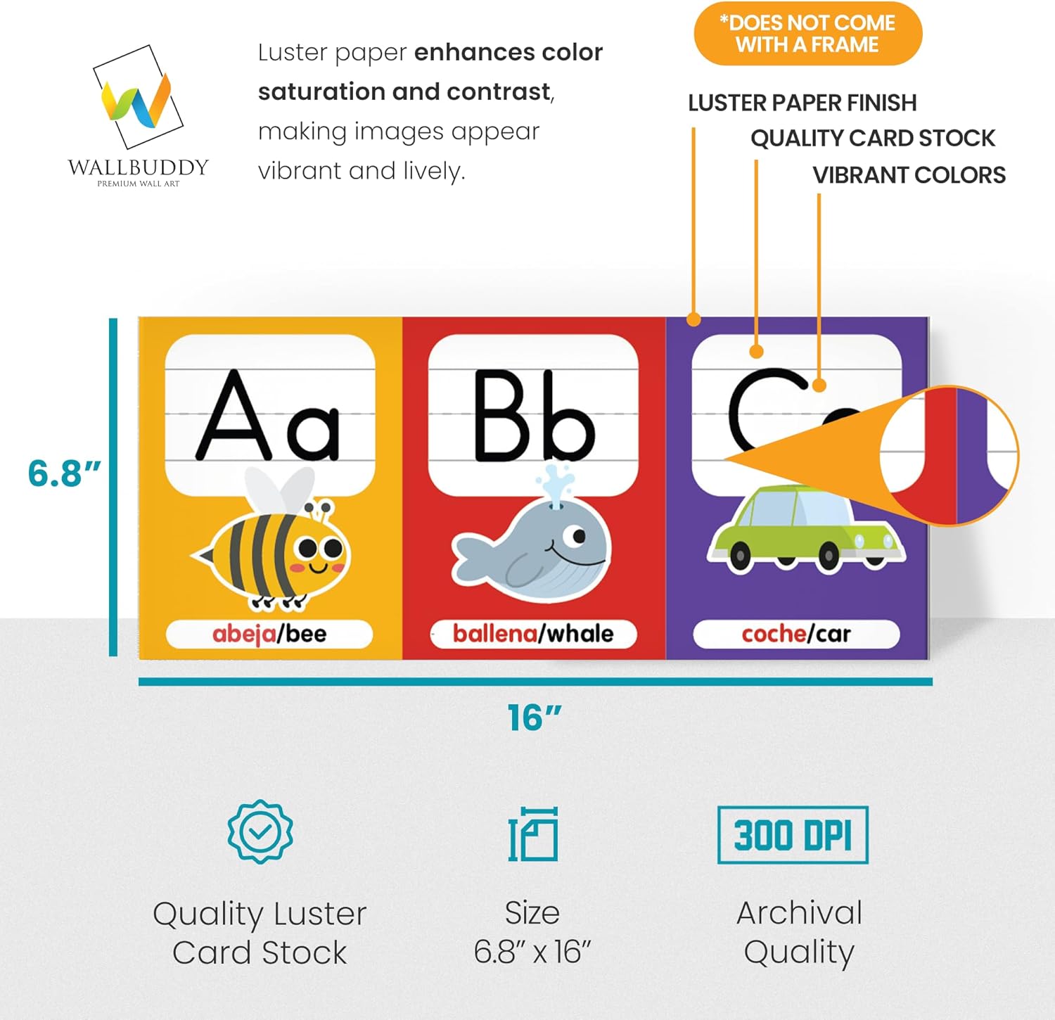 Ensemble d'affiches éducatives en espagnol pour enfants, affiches de l'alphabet, impressions de salle de jeux, décoration de salle de classe Montessori, enseignant bilingue en éducation