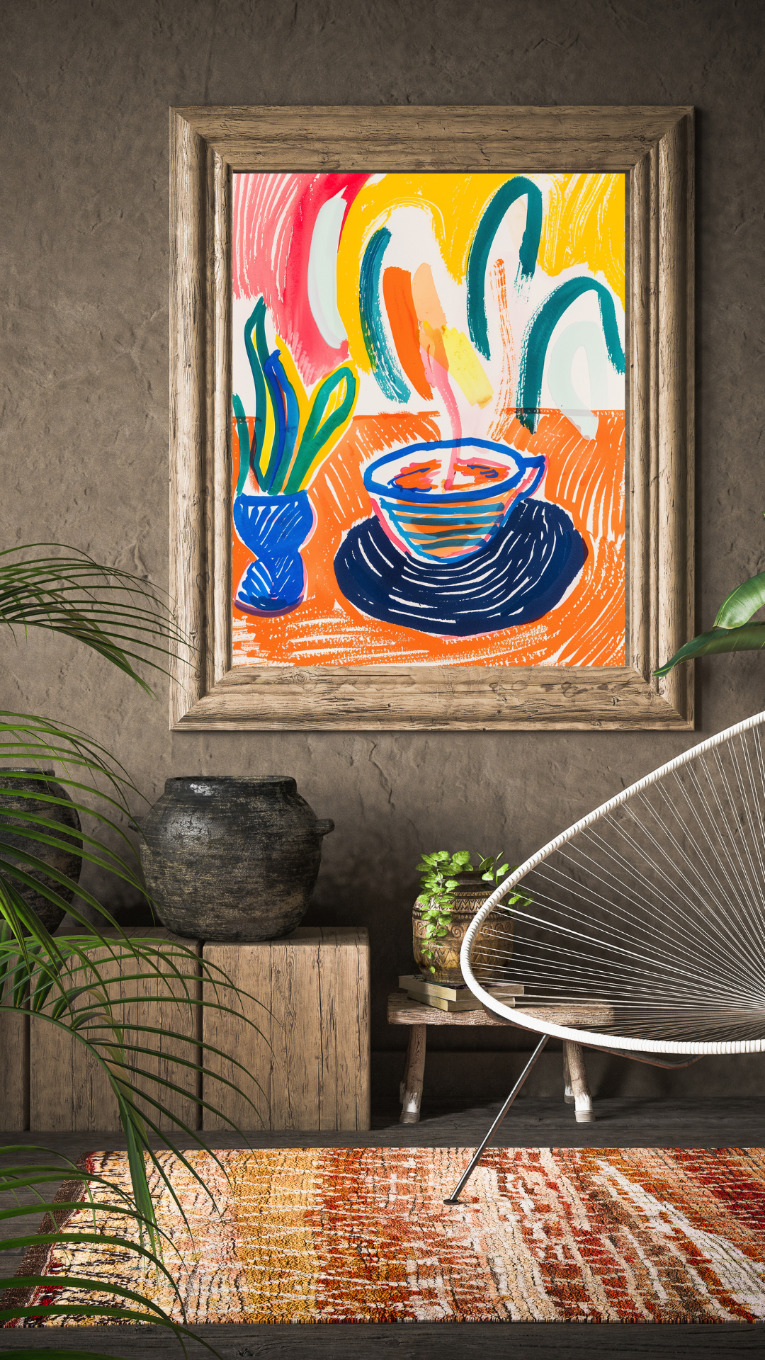 Lebendiger Couchtisch-Druck