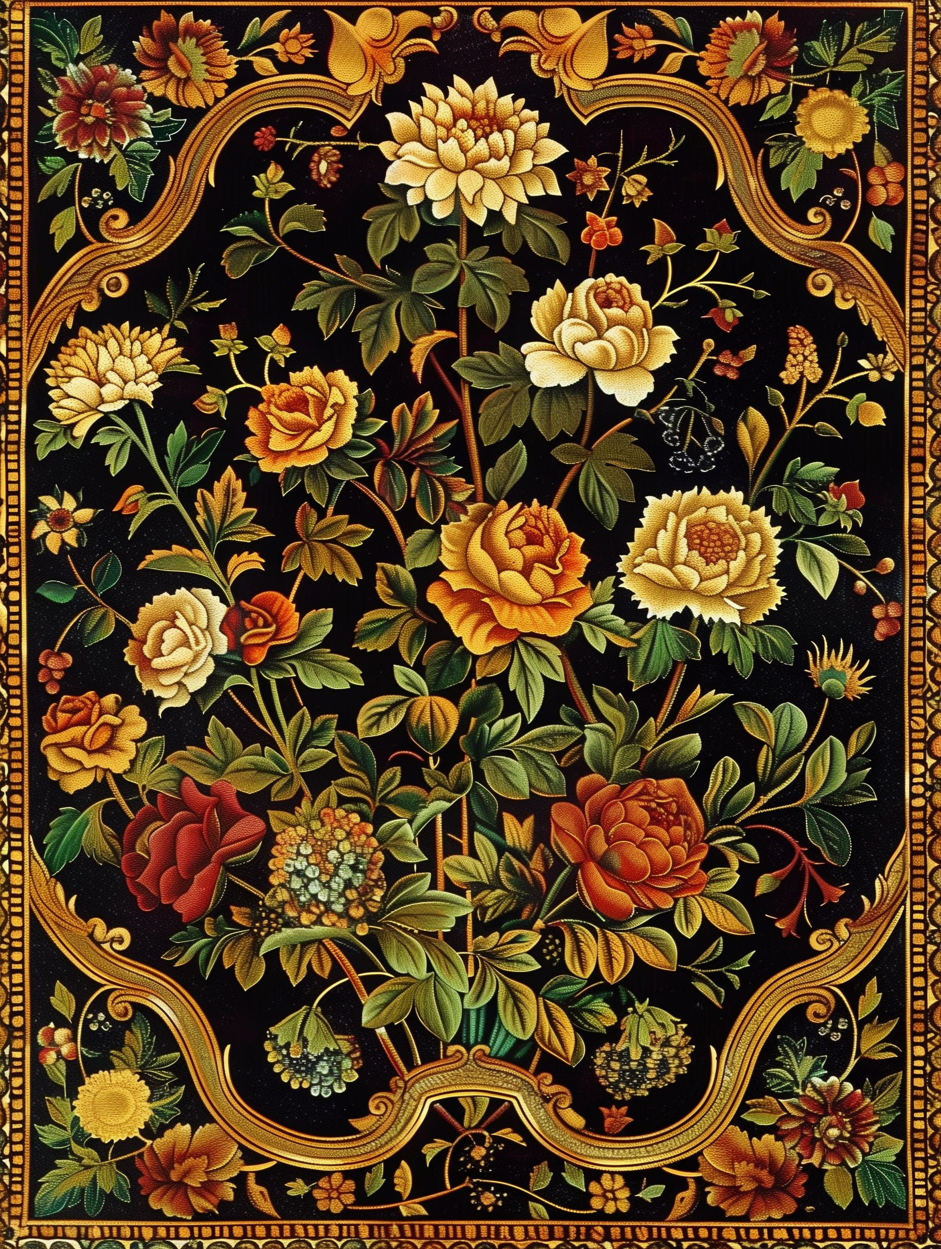 Baroque Floral Elegance Print