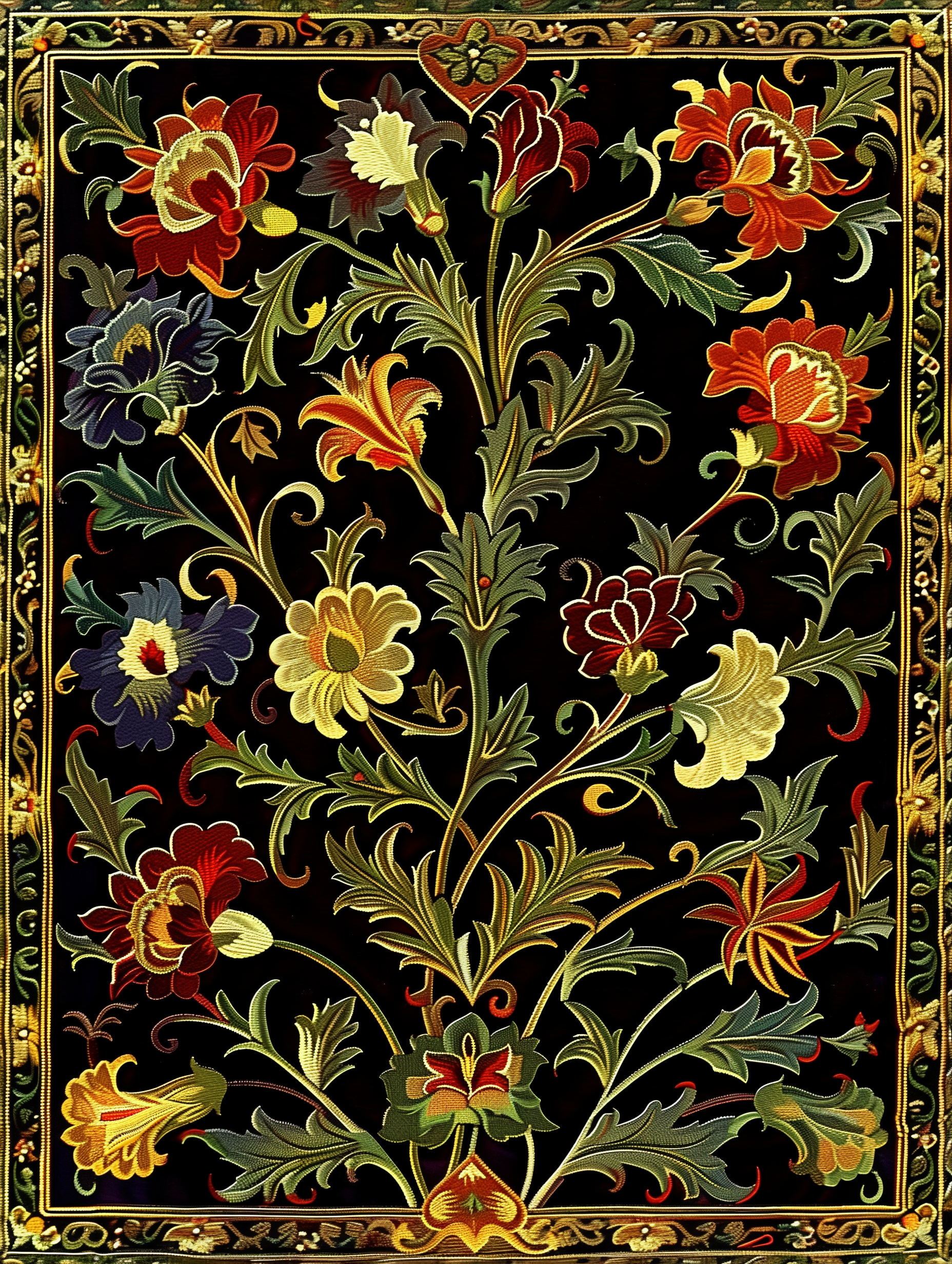 Ornate Baroque Floral Tapestry Print