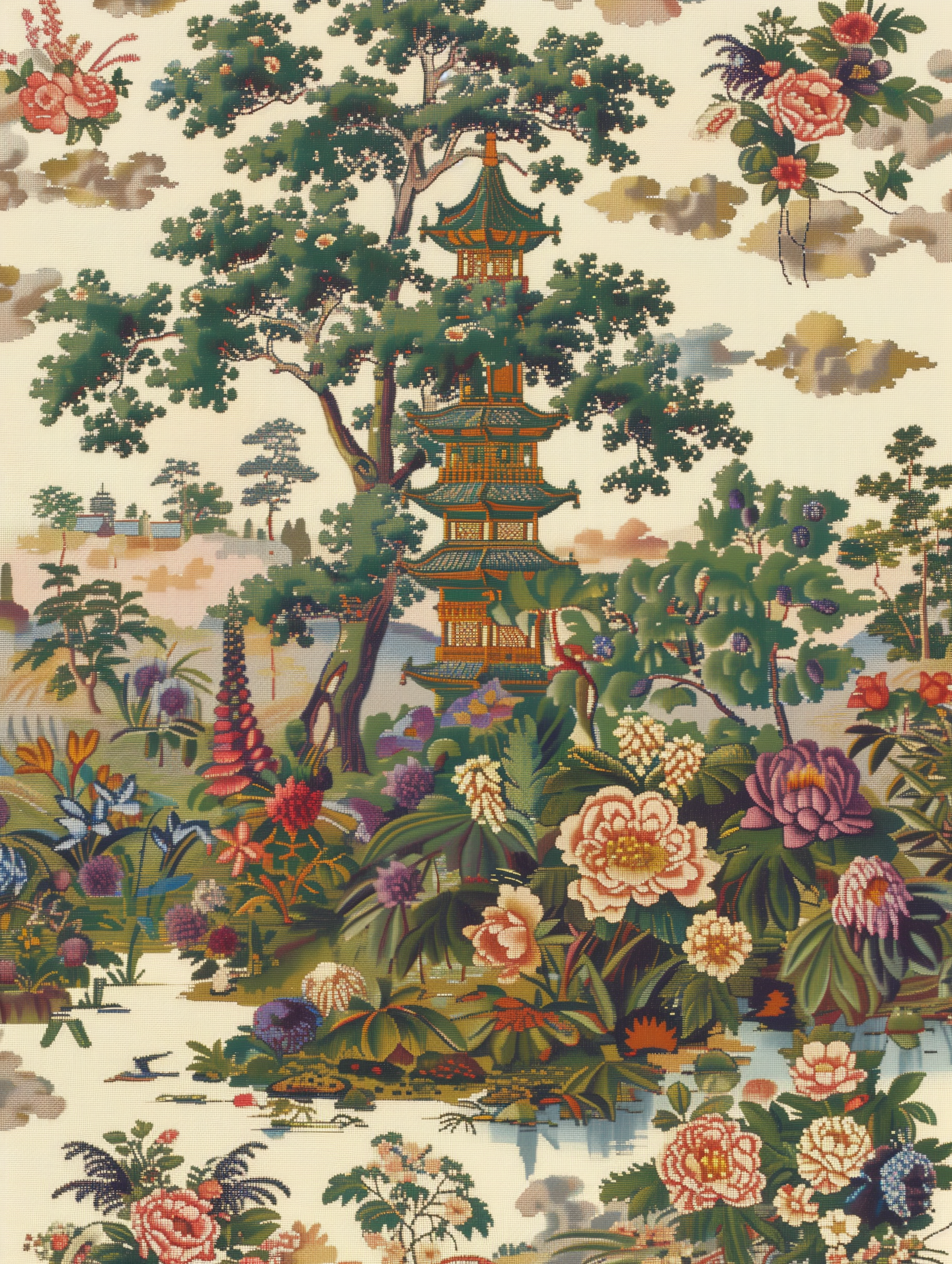 Oriental Garden Pagoda Print
