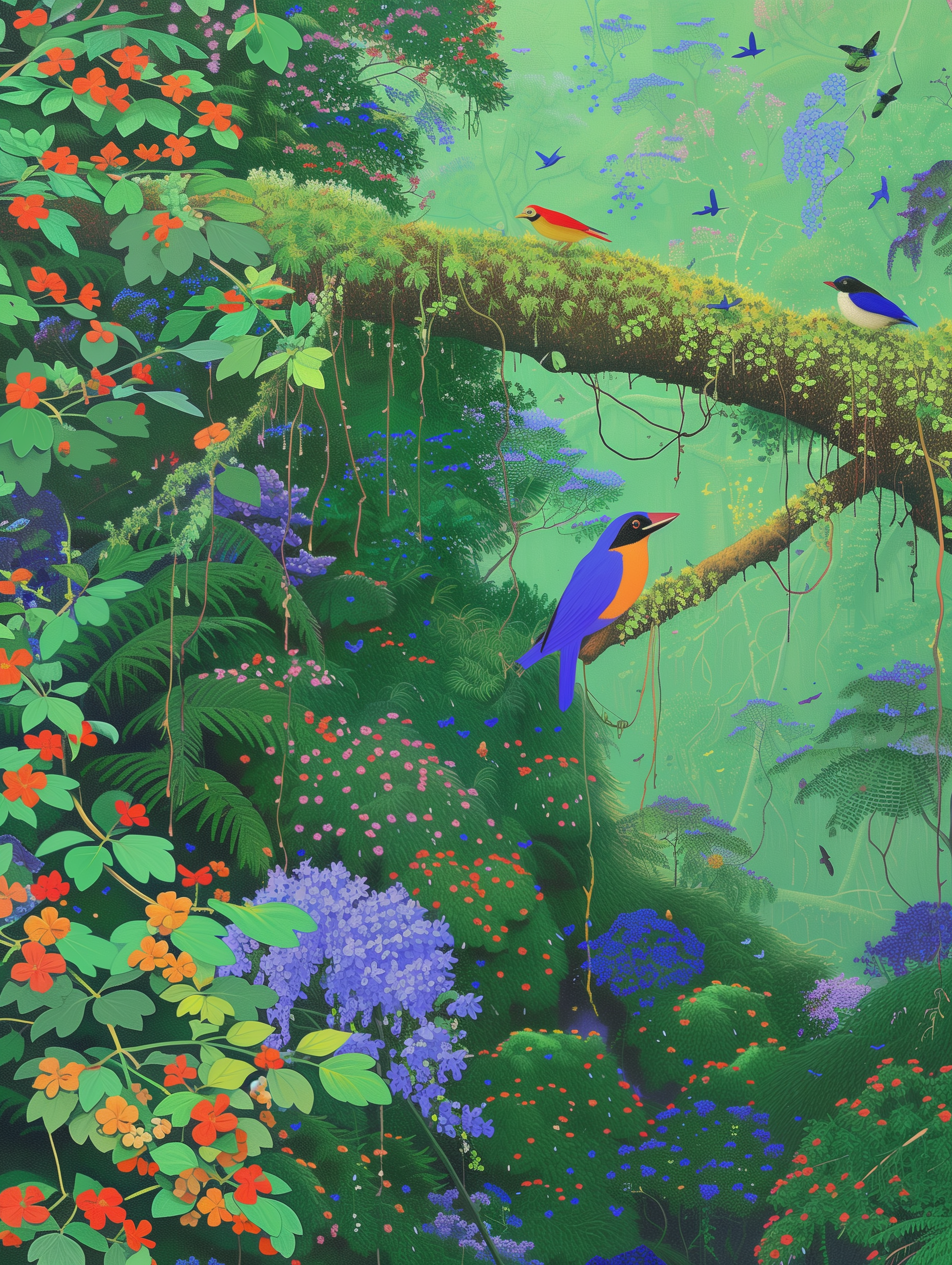 Enchanted Jungle Birds Print