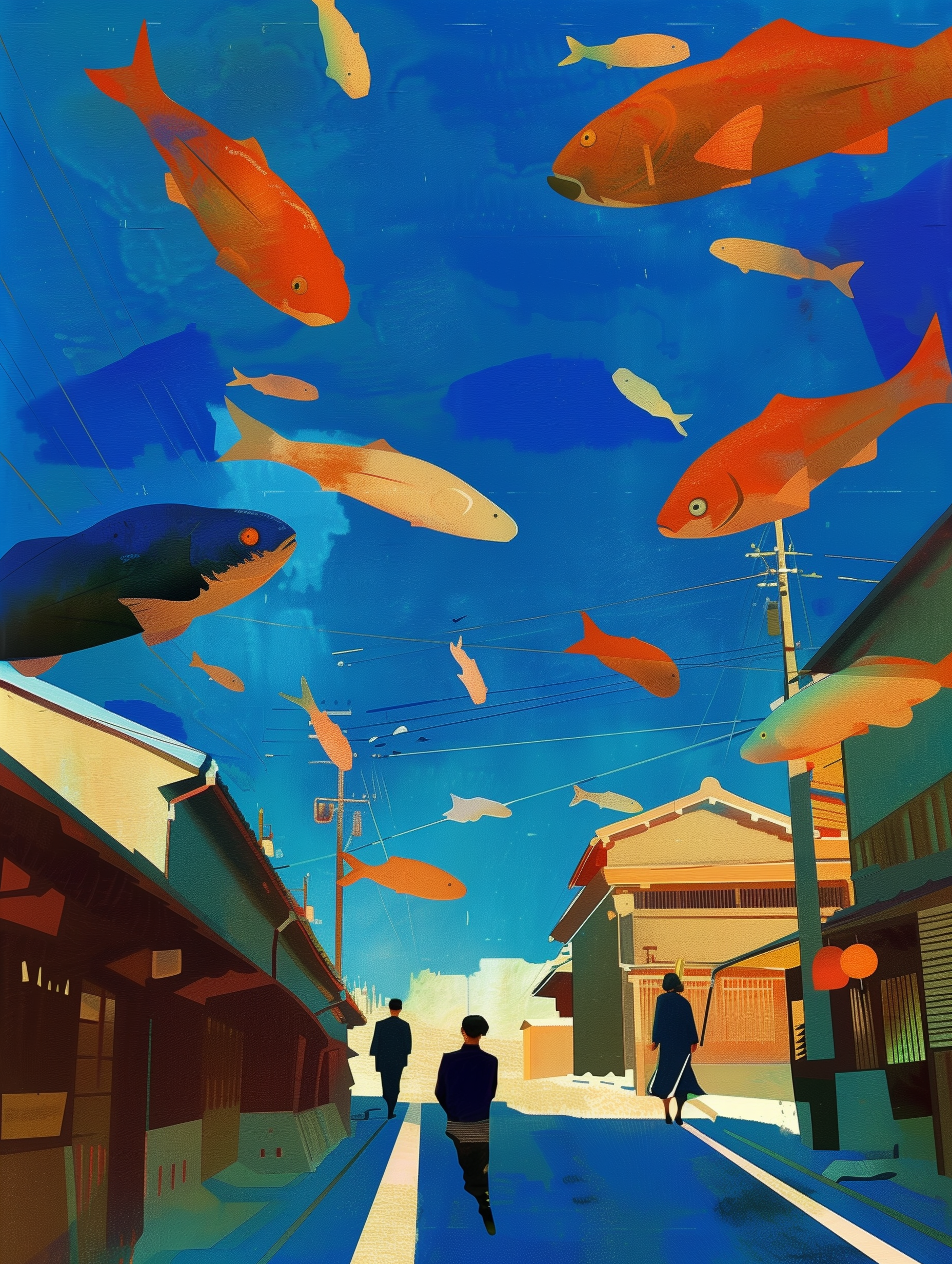 Surreal Floating Fish Print