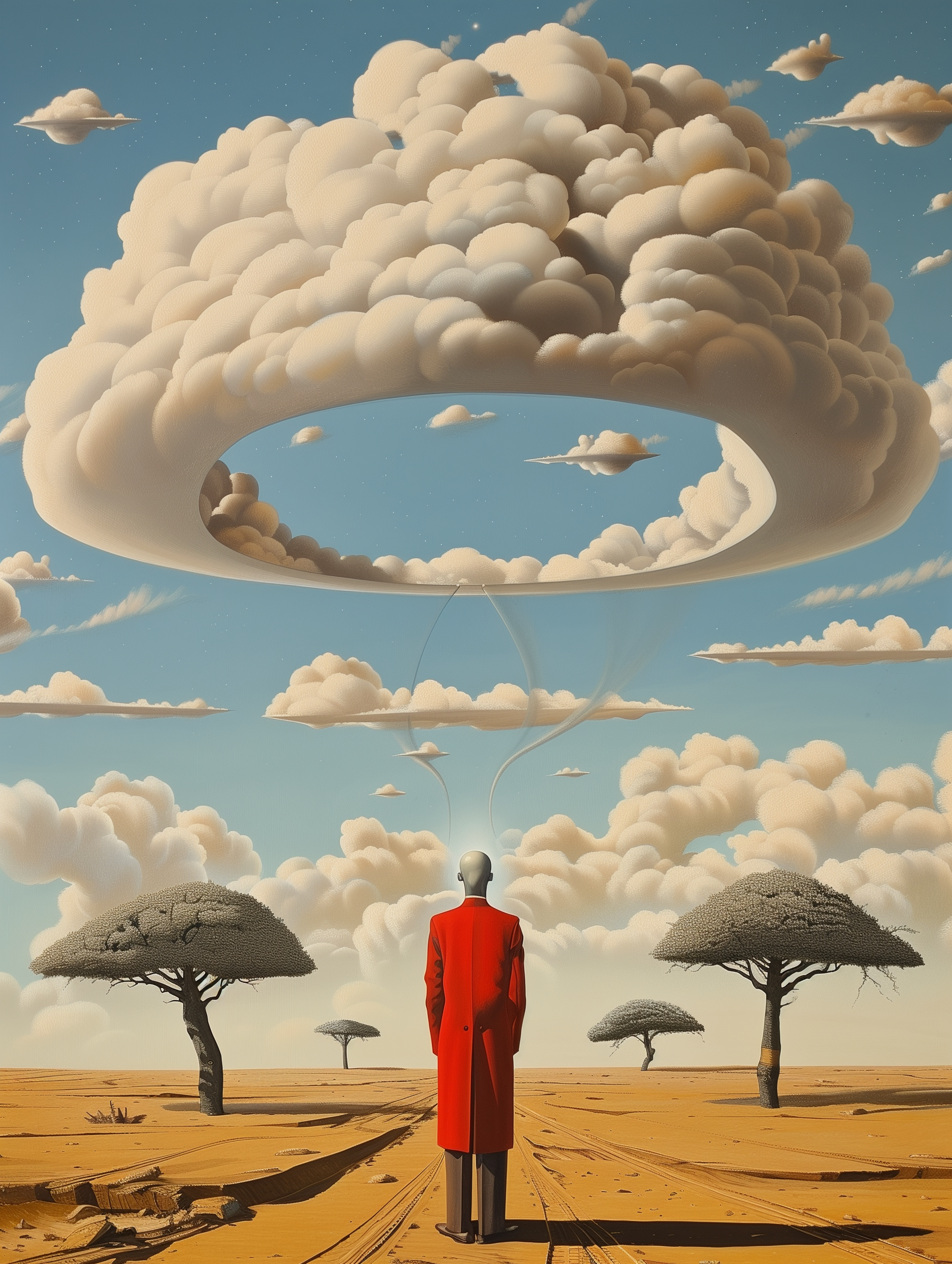 Surreal Desert Landscape Cloud Ring Art Print