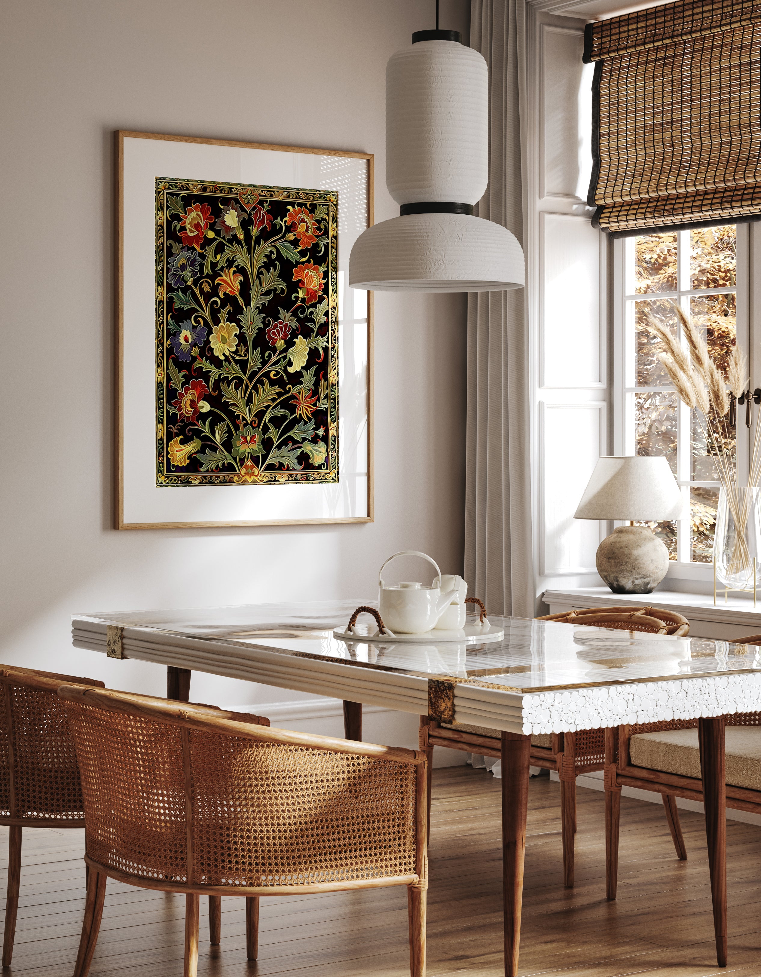 Ornate Baroque Floral Tapestry Print