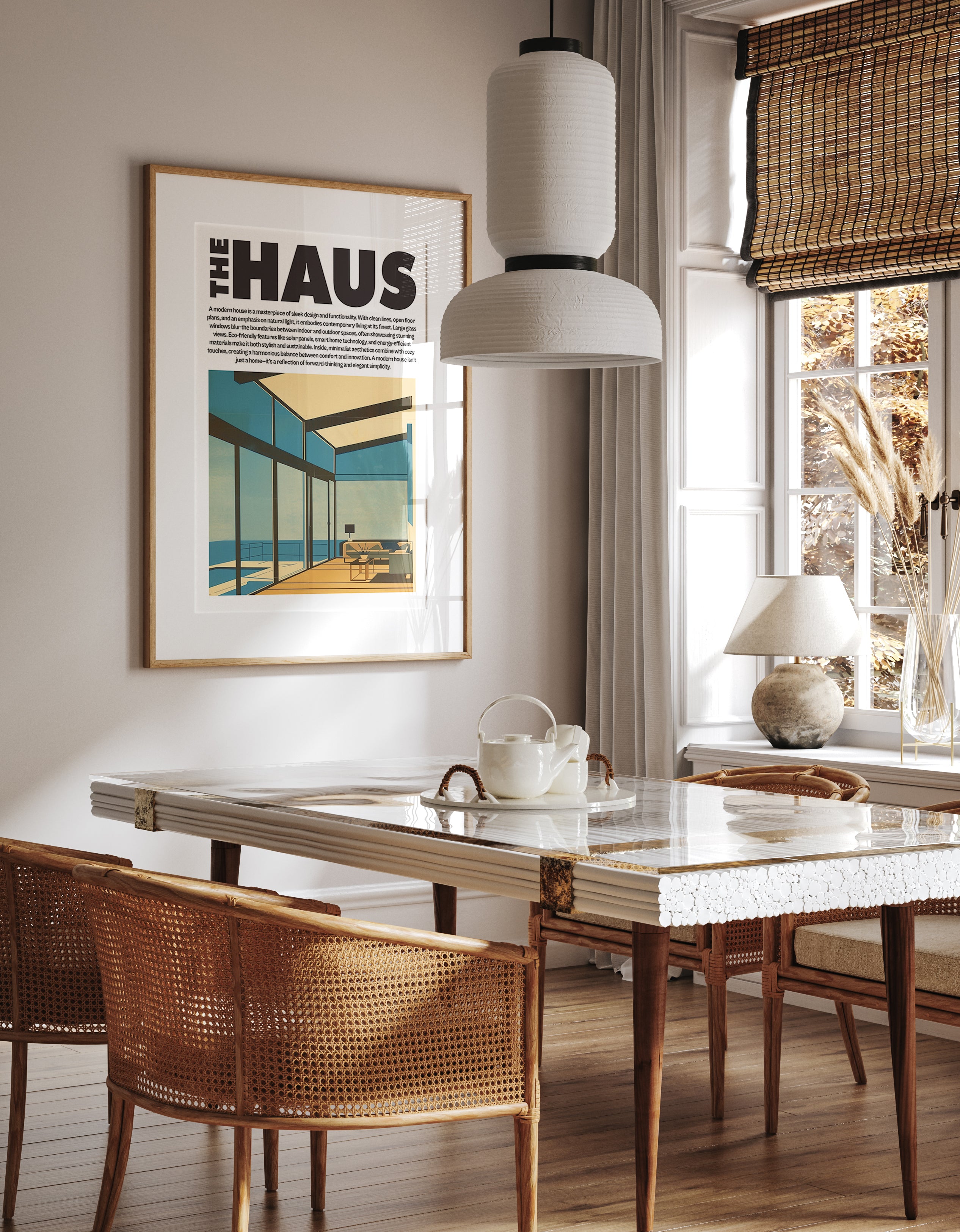 Sleek Modern Oceanview Interior Art Print