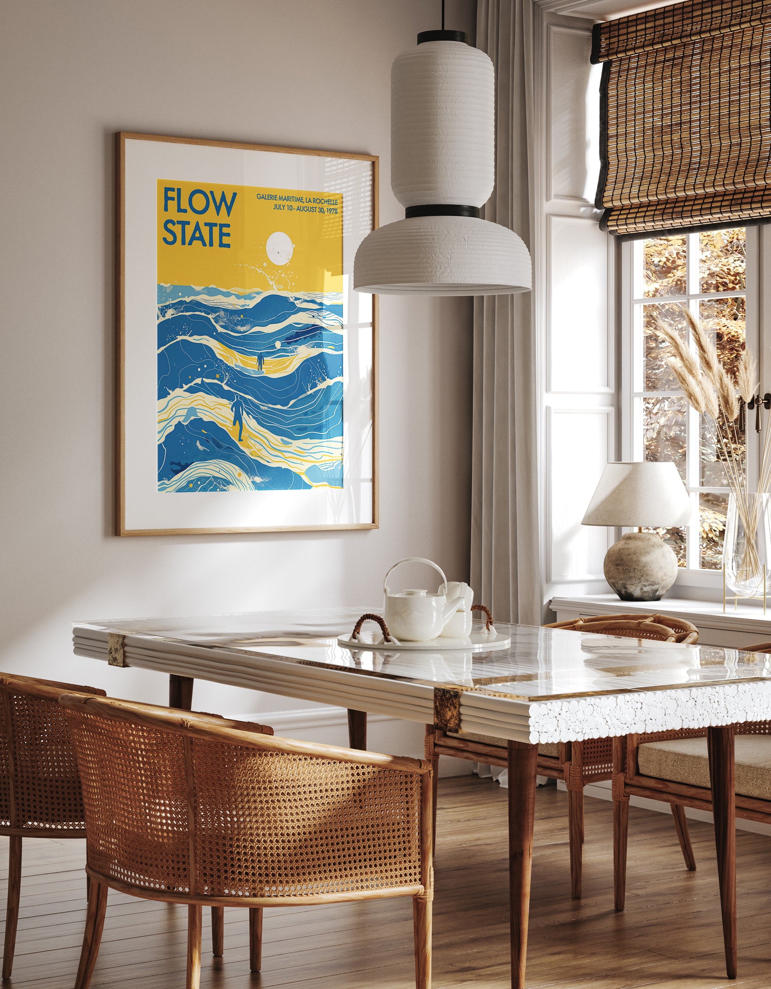 Abstract Sea Coastal Wall Art - Inspirational Flow State La Rochelle Art Exhibition Poster Print