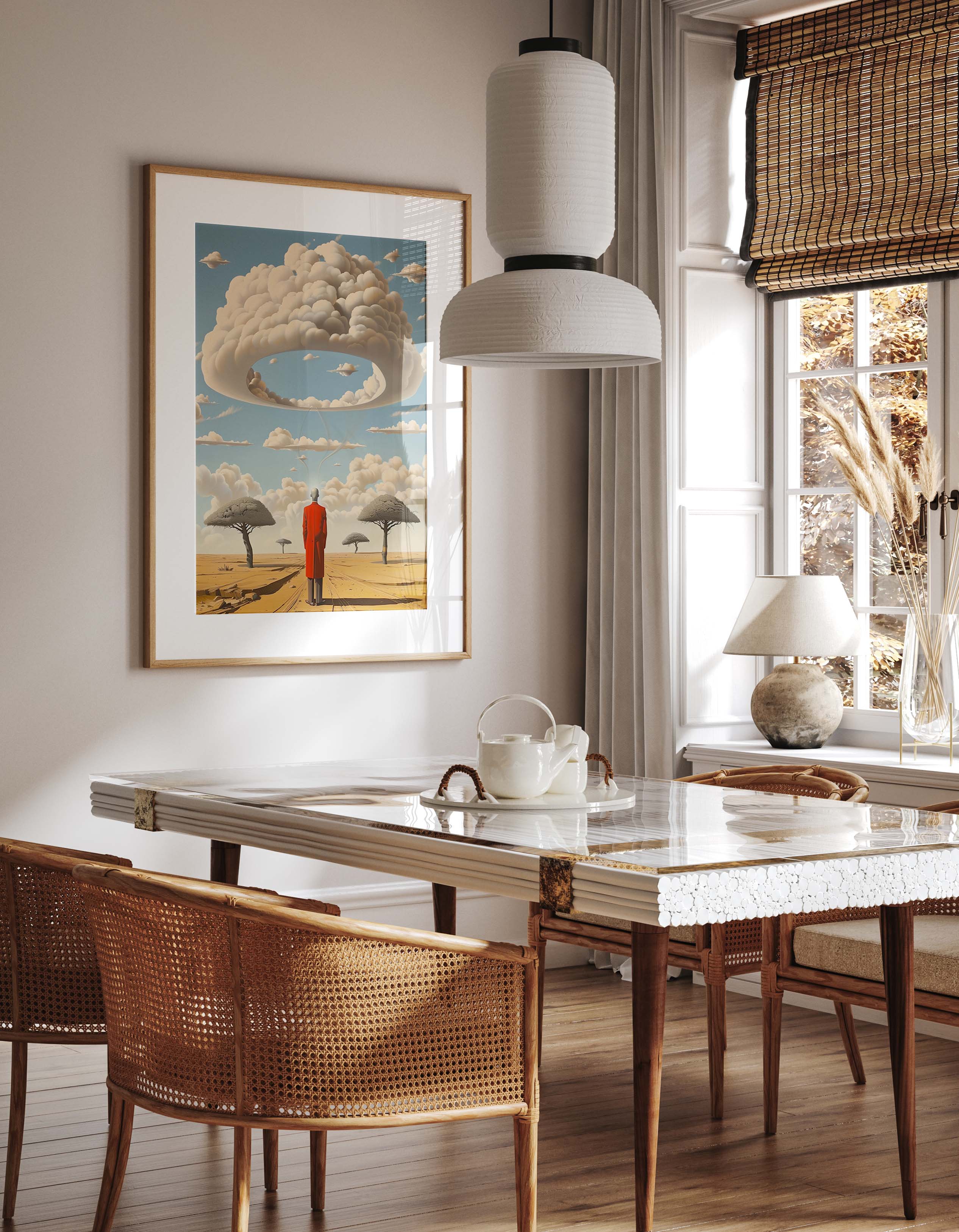 Surreal Desert Landscape Cloud Ring Art Print