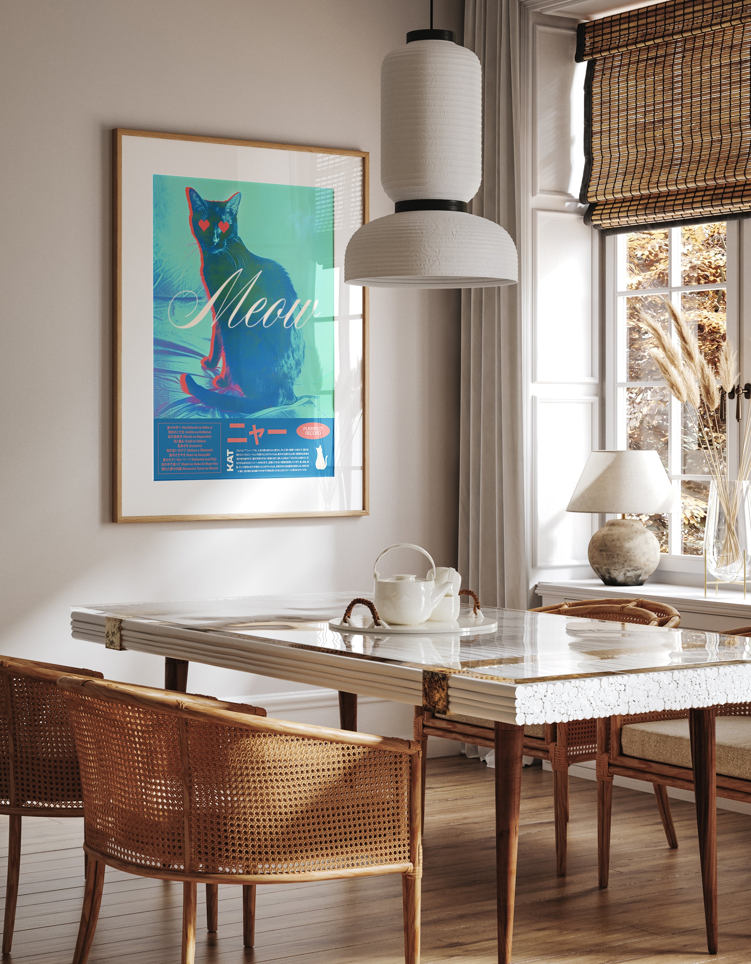 Trippy Love-Eyed Cat Album Poster Print