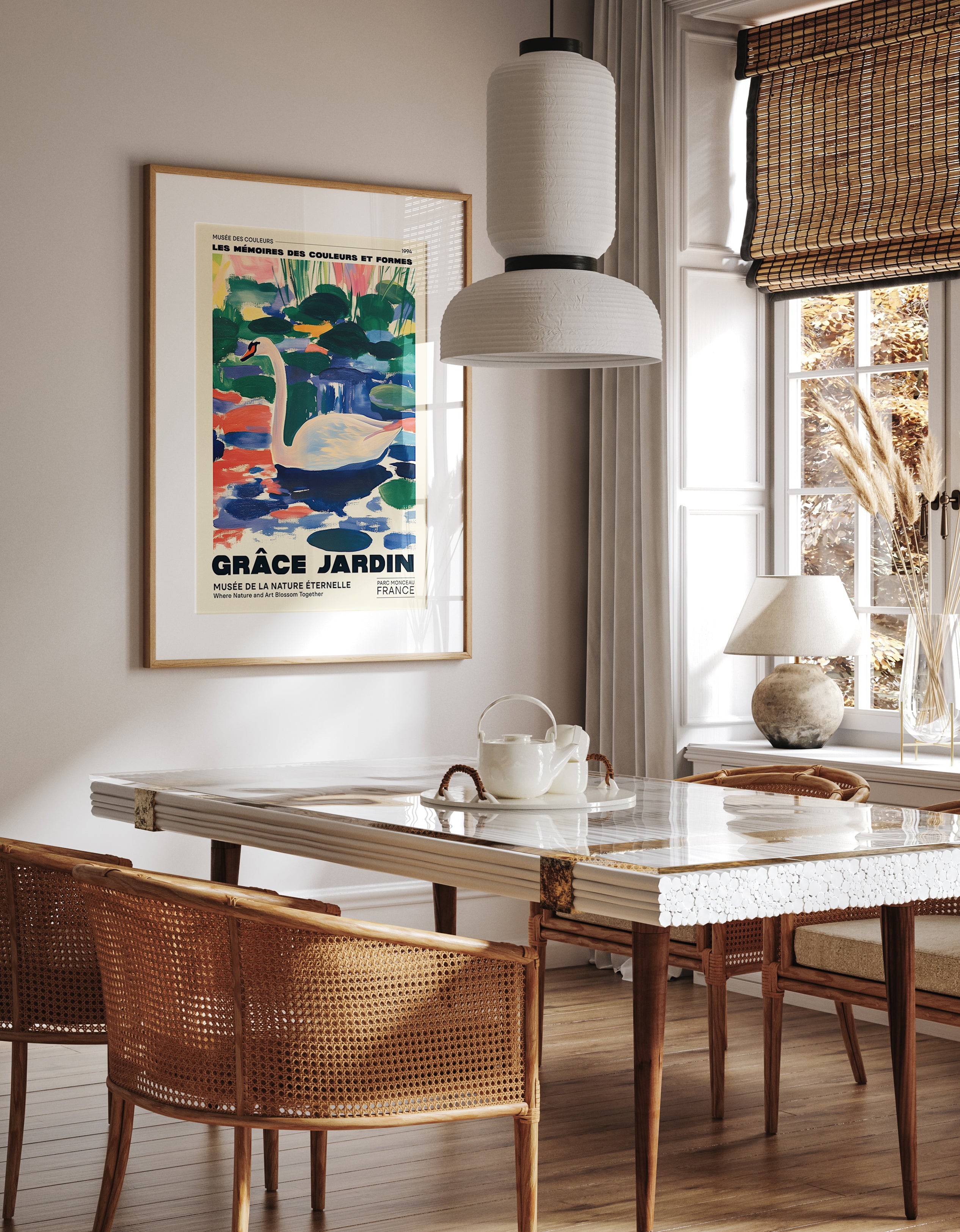 Graceful Swan Tranquil Nature Art Print