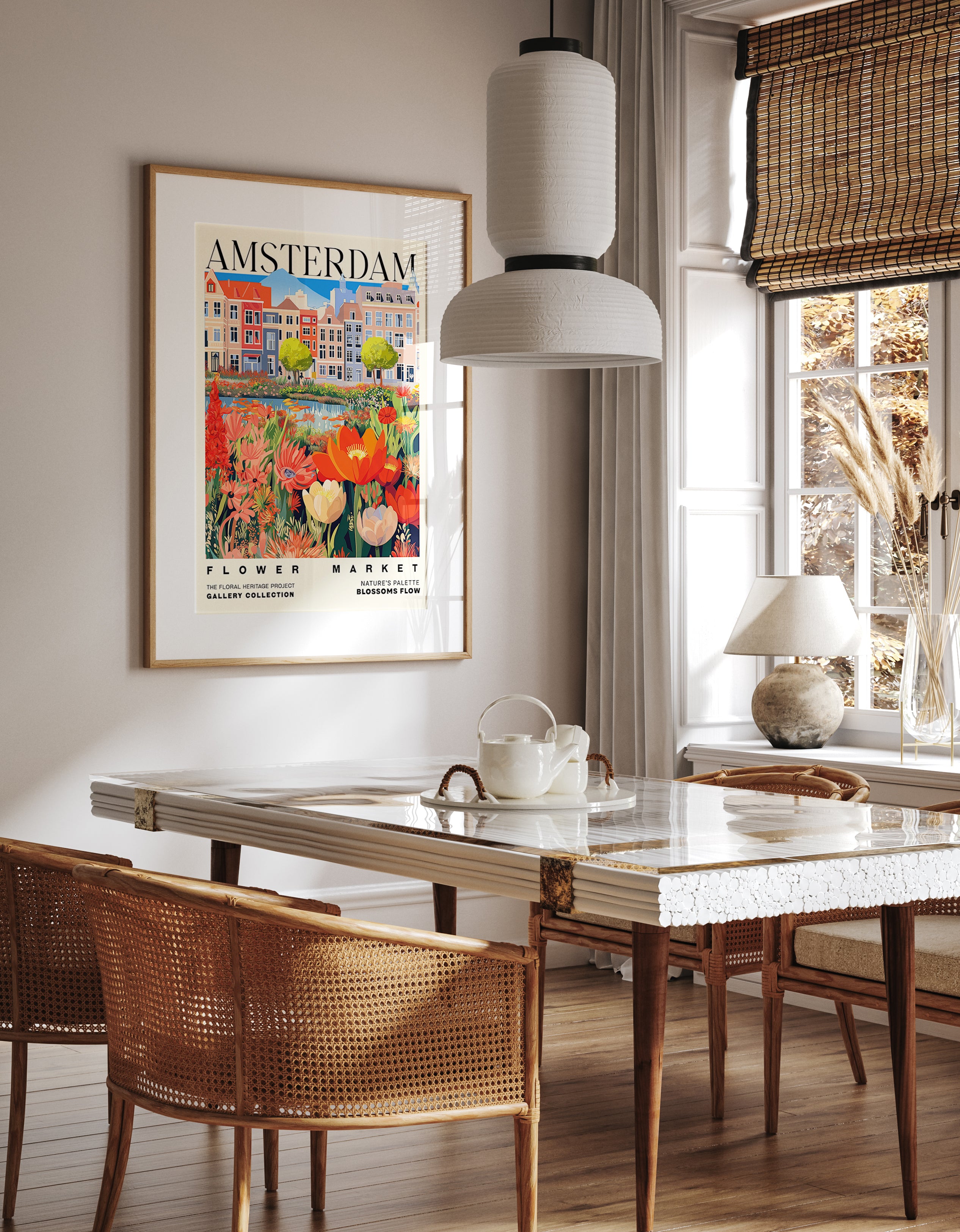 Amsterdam Flower Market Scenic Art Print