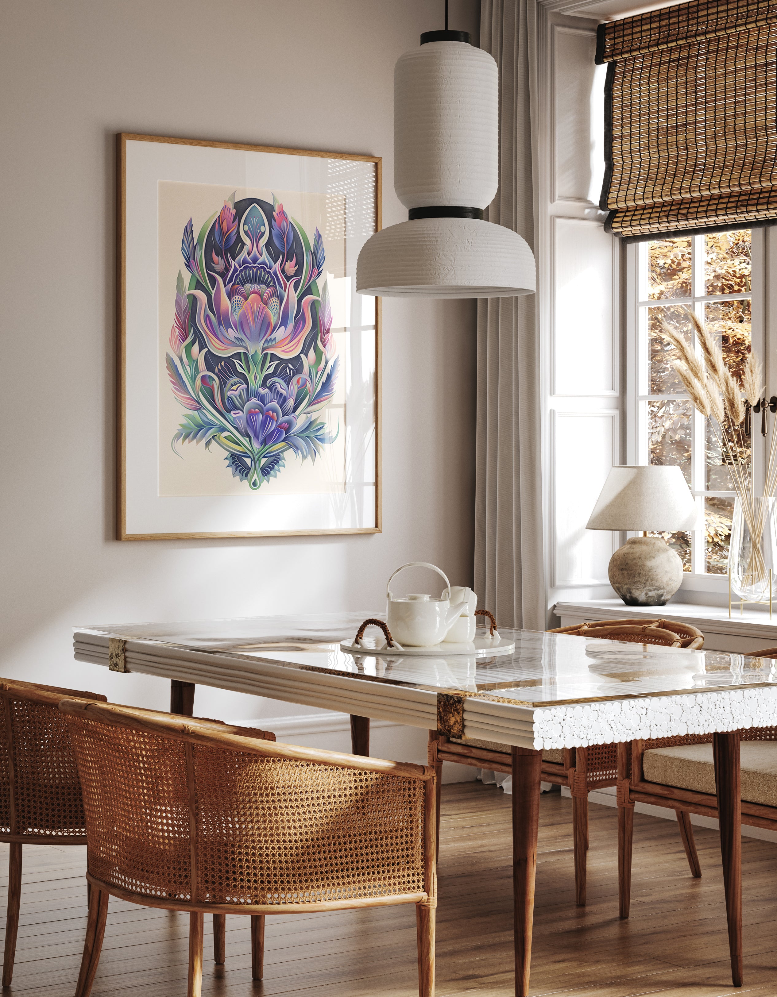 Ornate Floral Tattoo Print