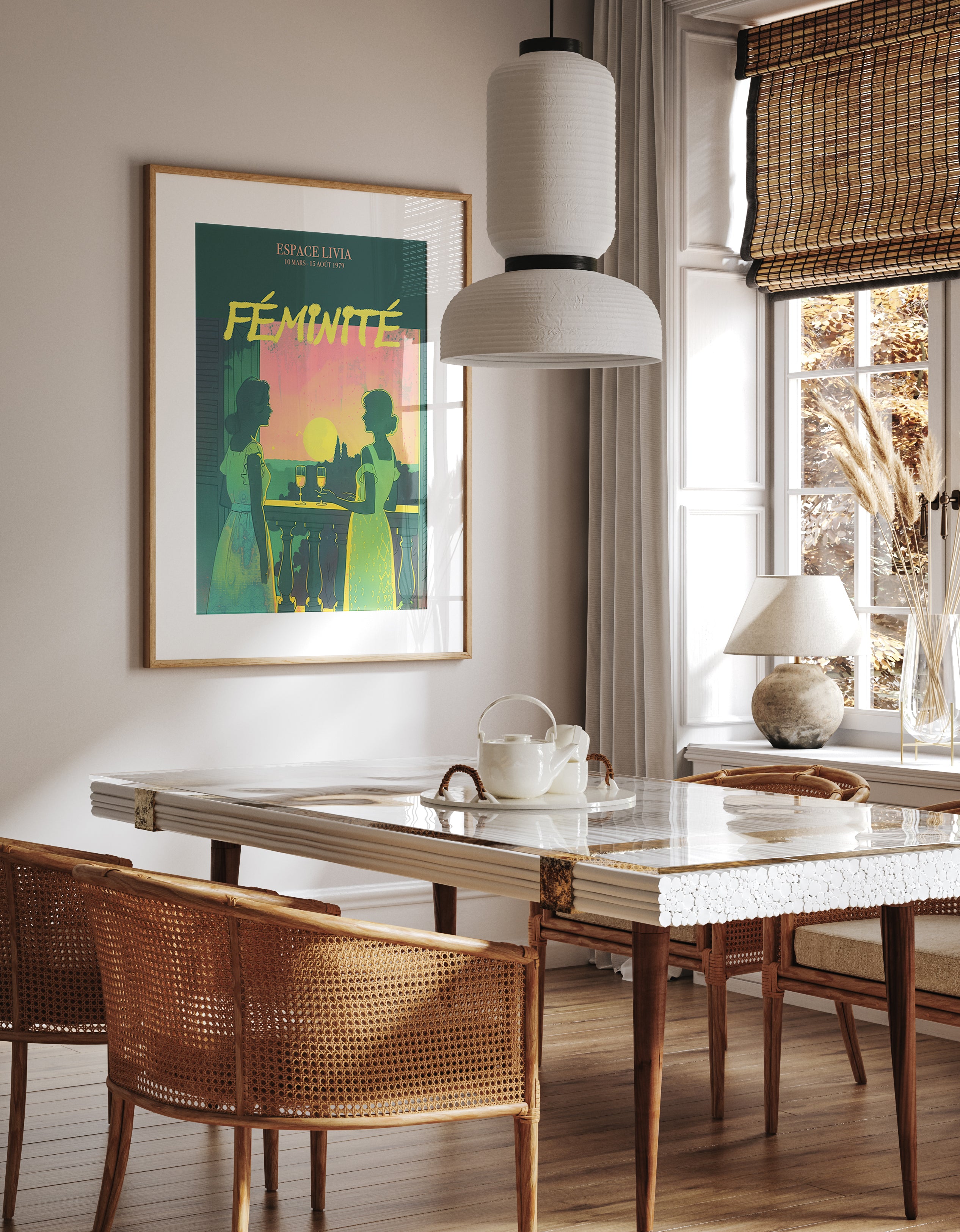 Féminité Elegant Vintage Balcony Sunset Art Print