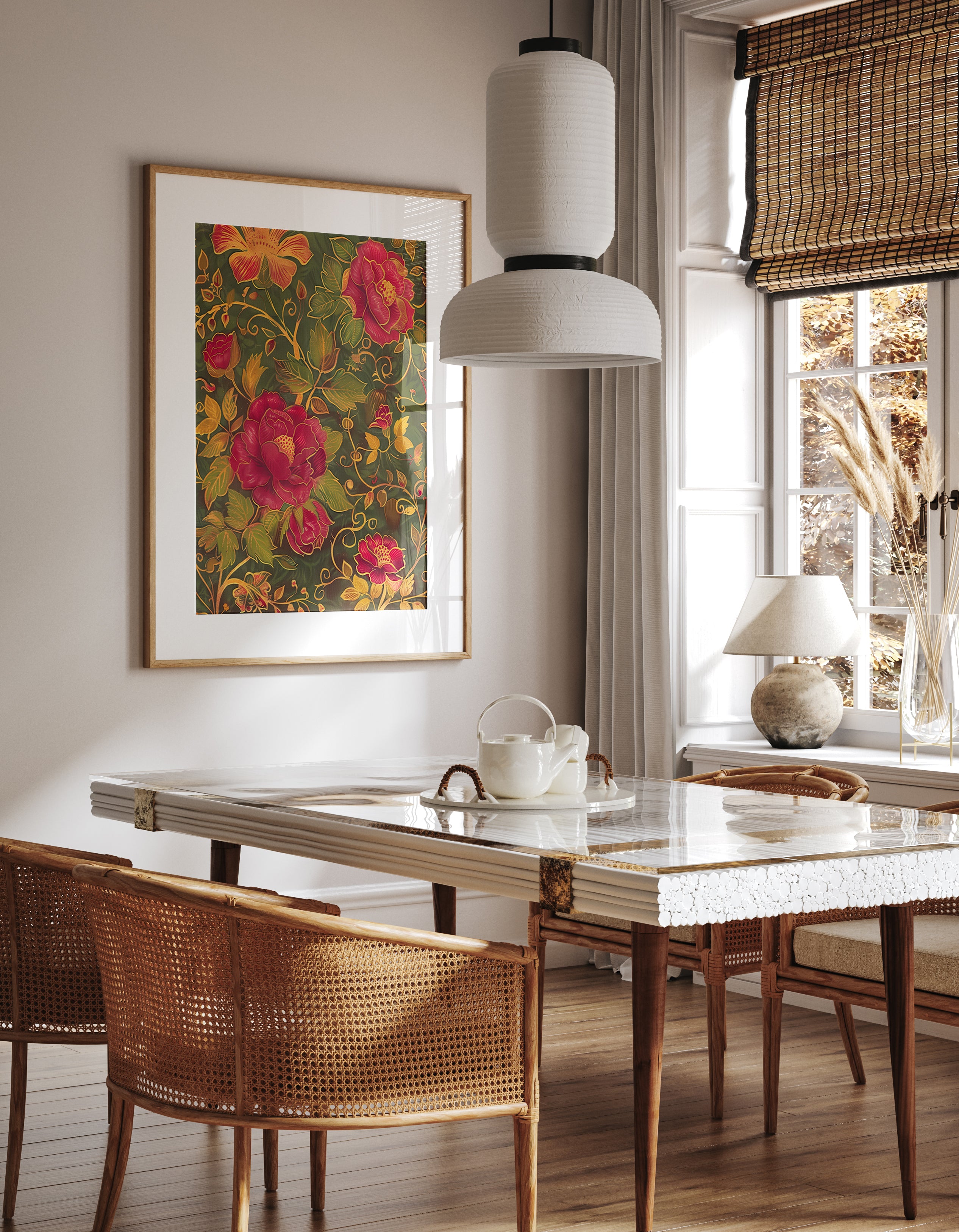 Ornate Botanical Tapestry Art Print