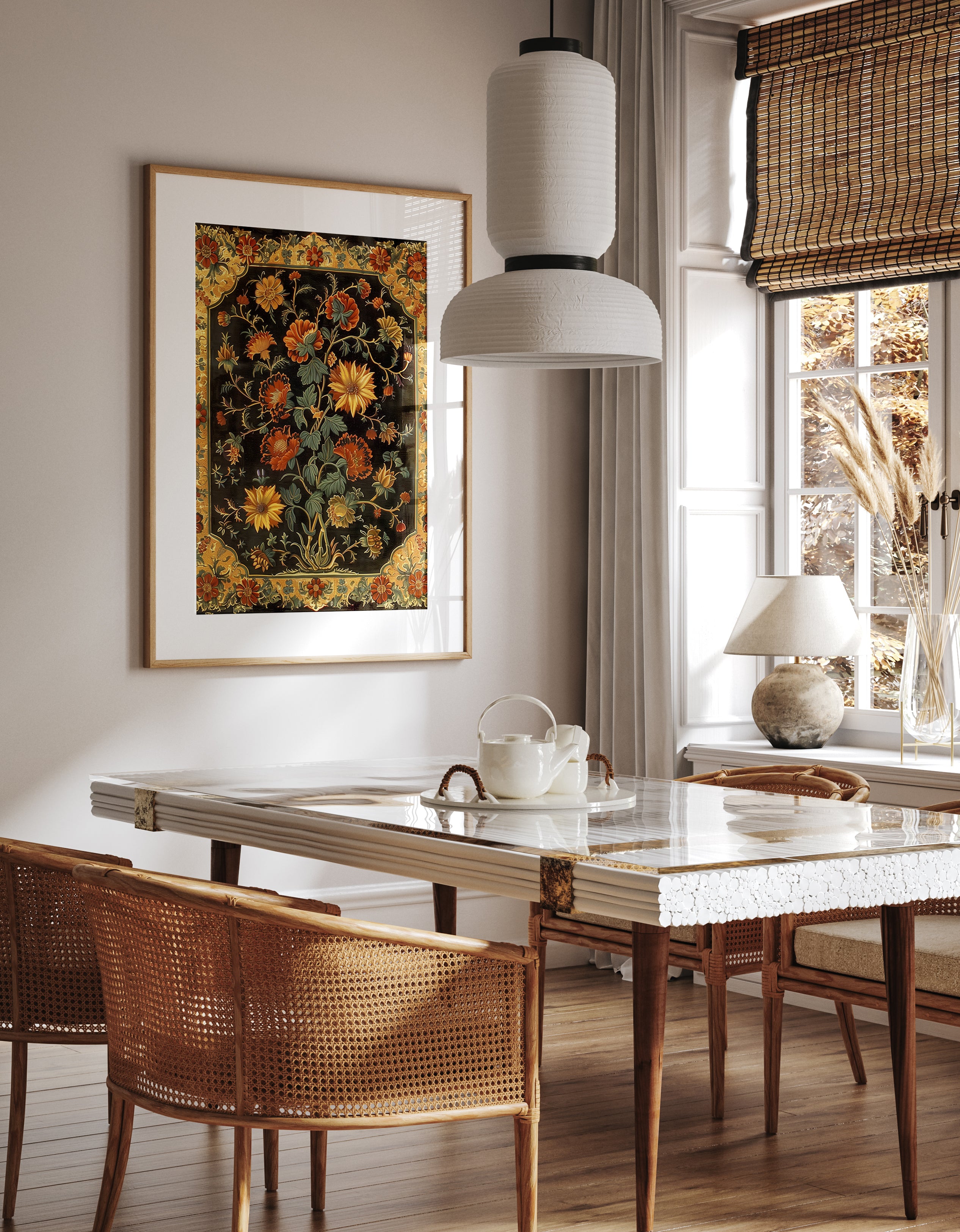 Baroque Floral Tapestry Art Print