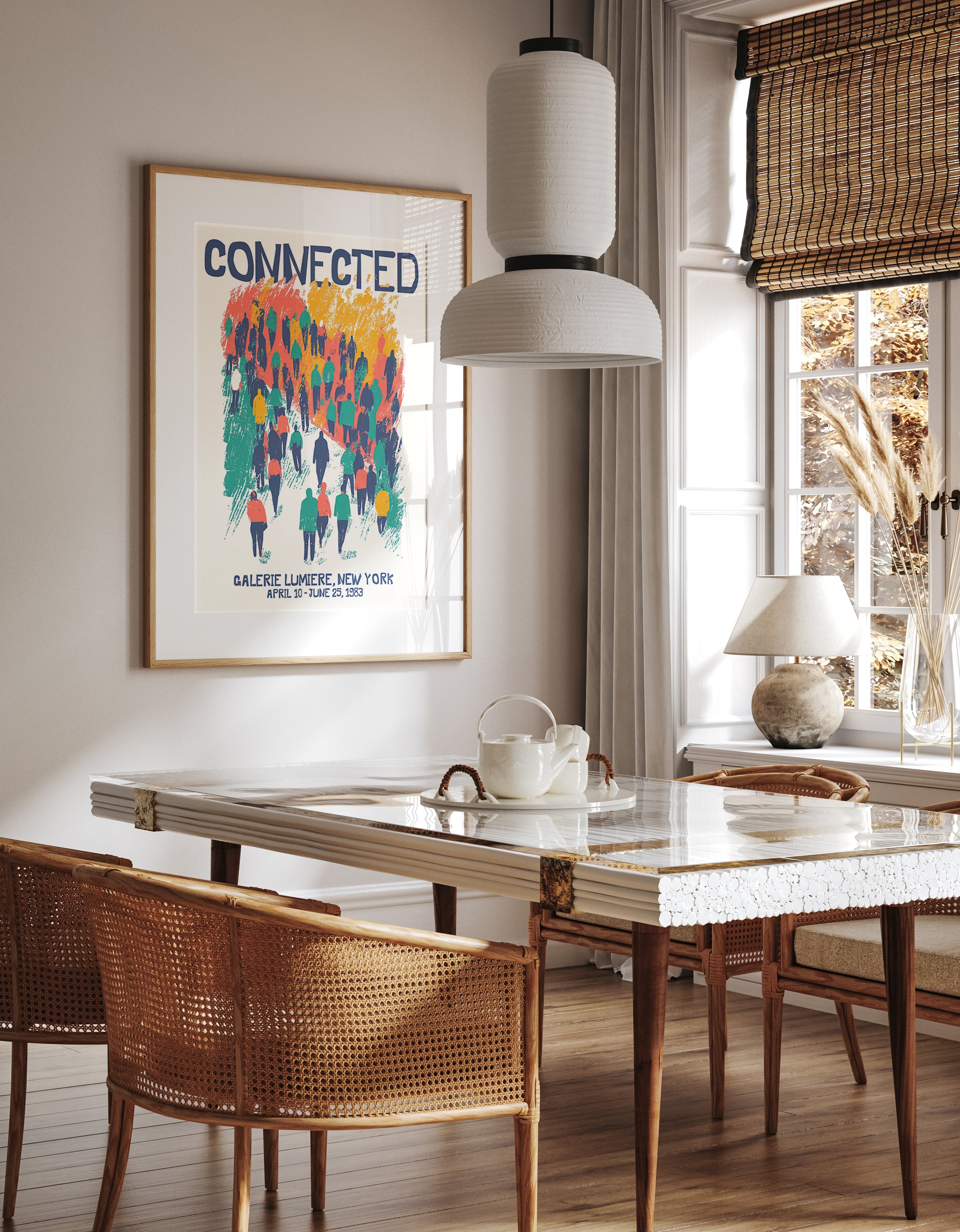 Connected Abstract Crowd Poster Print