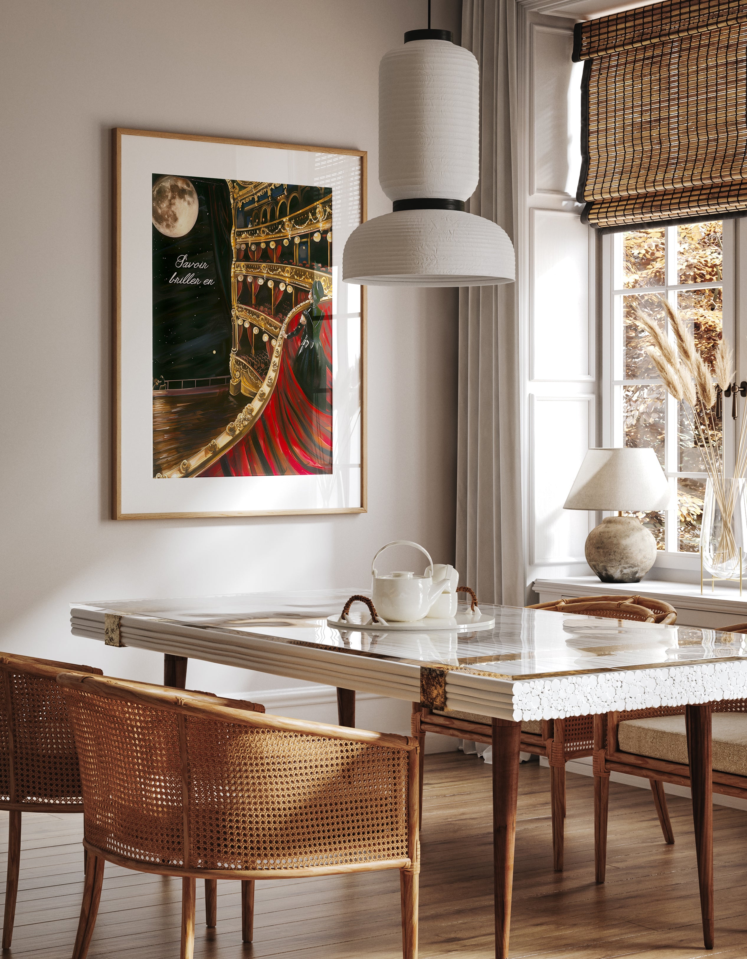 Moonlit Grand Theater Aristocratic Elegance Opera Print