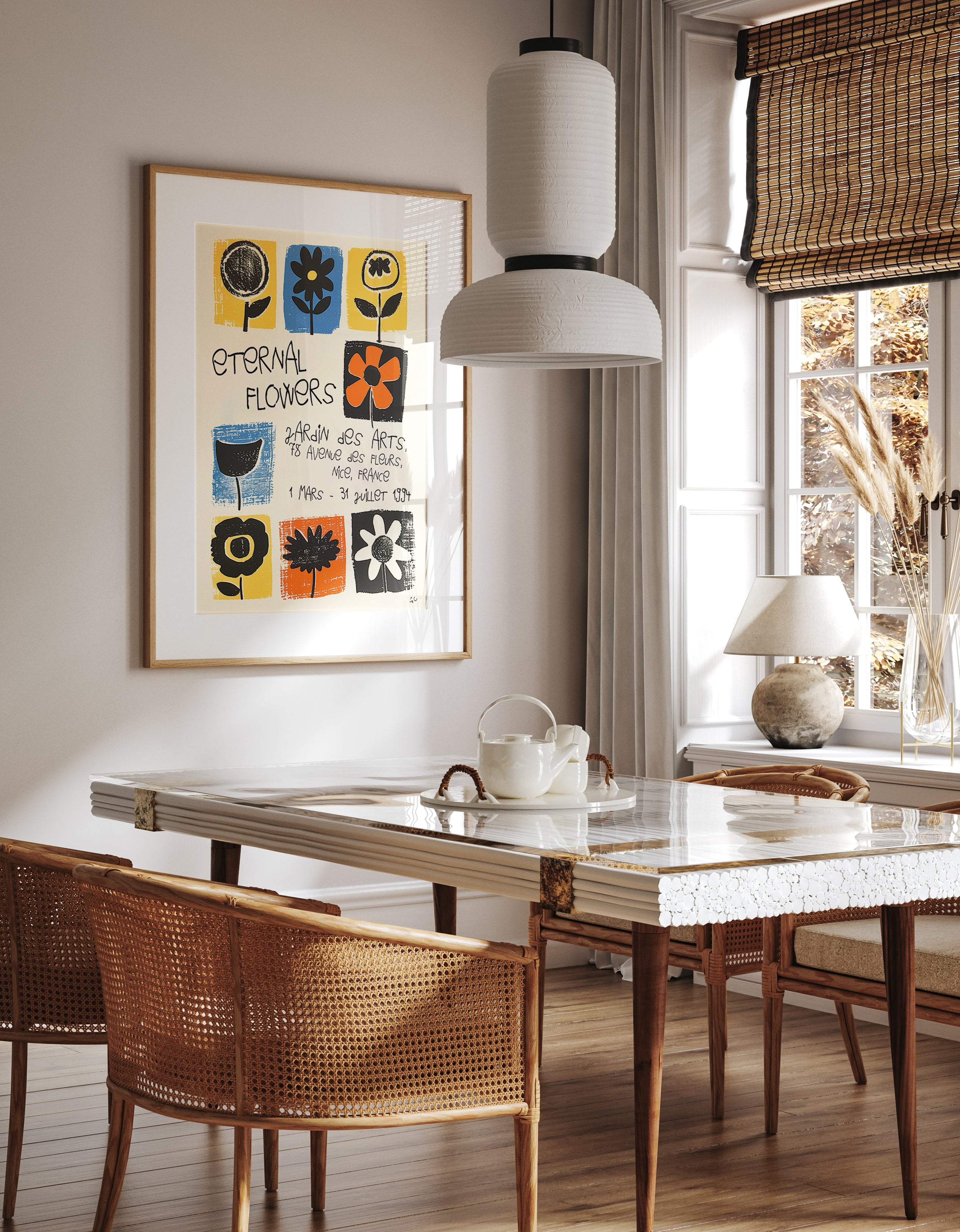 Eternal Flowers Modern Abstract Botanical Art Print