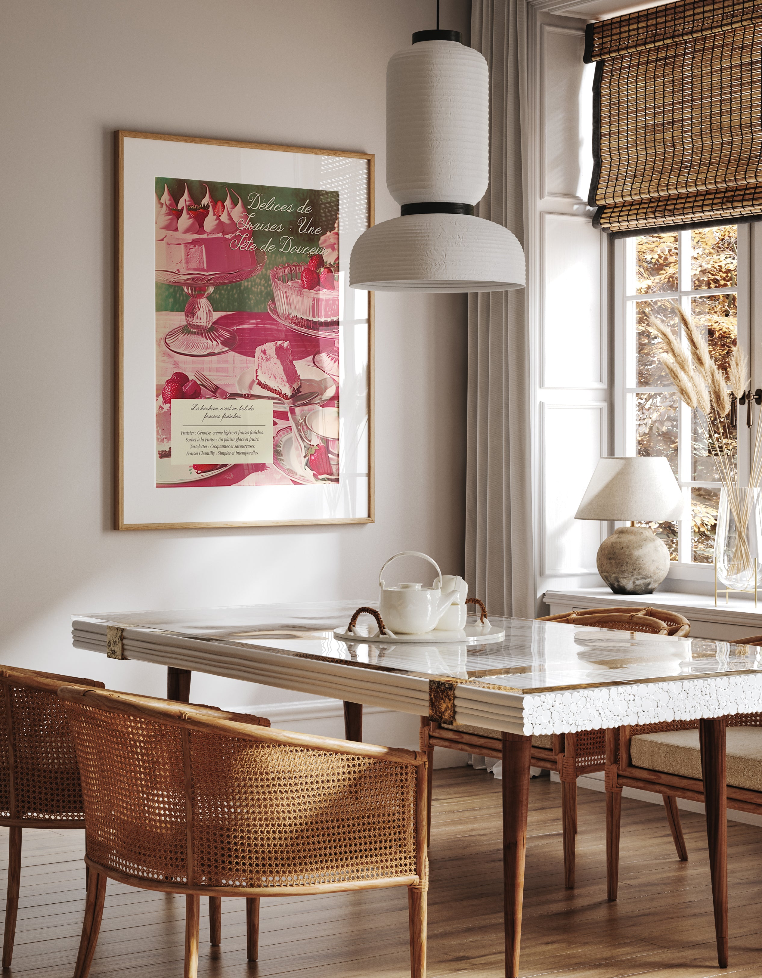 Strawberry Dessert Vintage Food Print