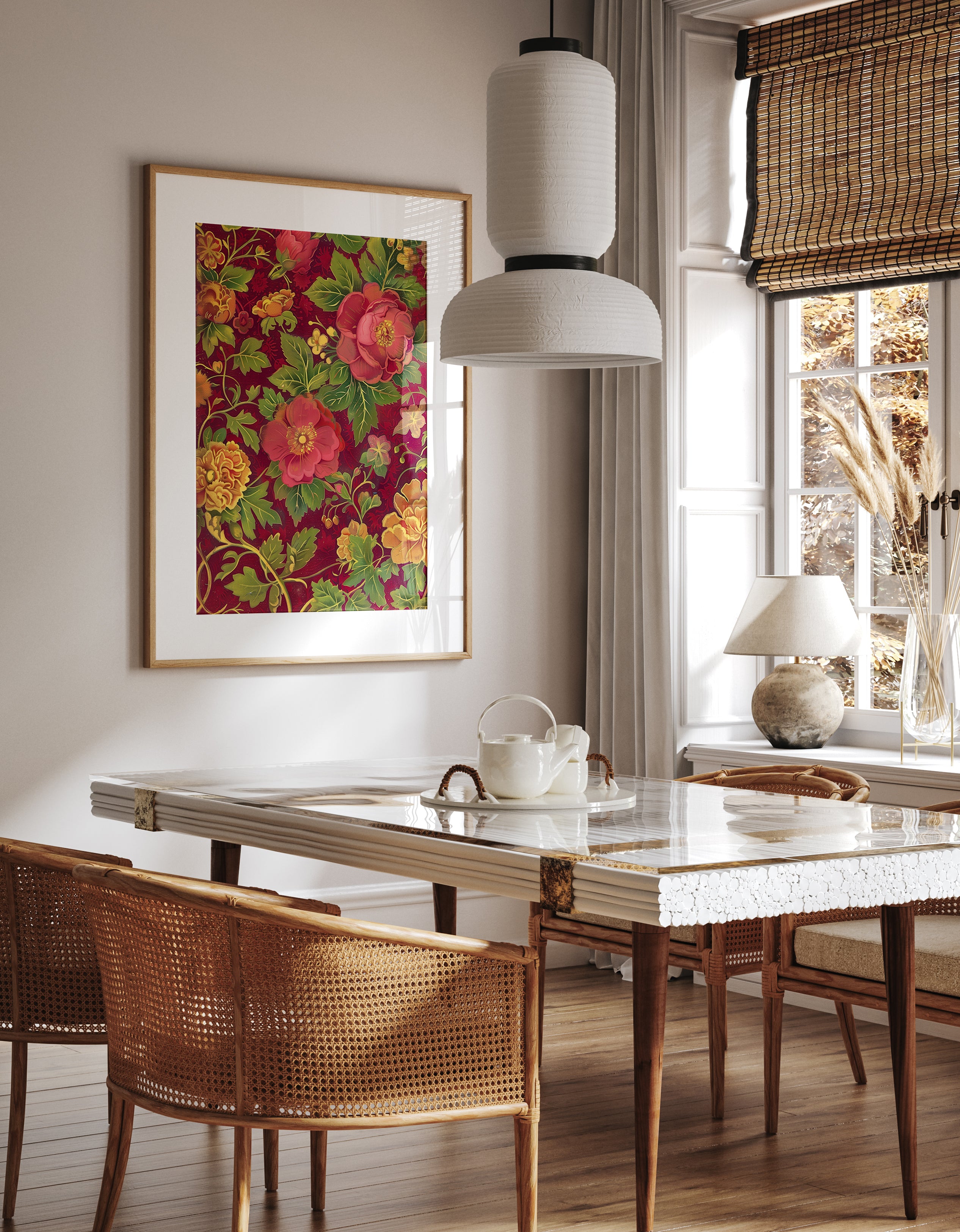 Floral Retro Tapestry Art Print